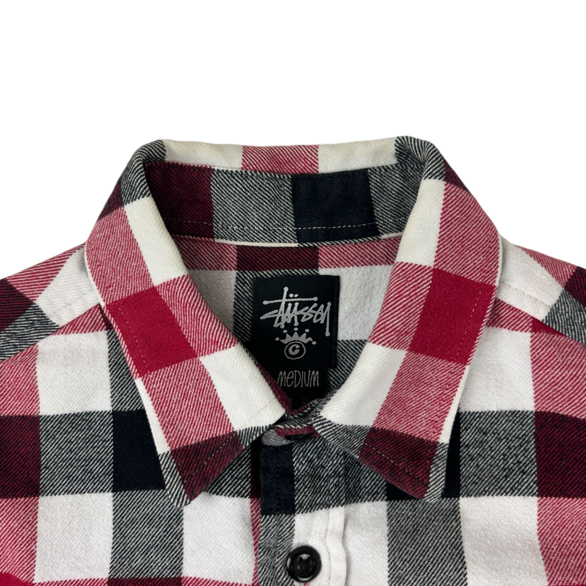 Stüssy Printed Plaid Button-Up Shirt Red