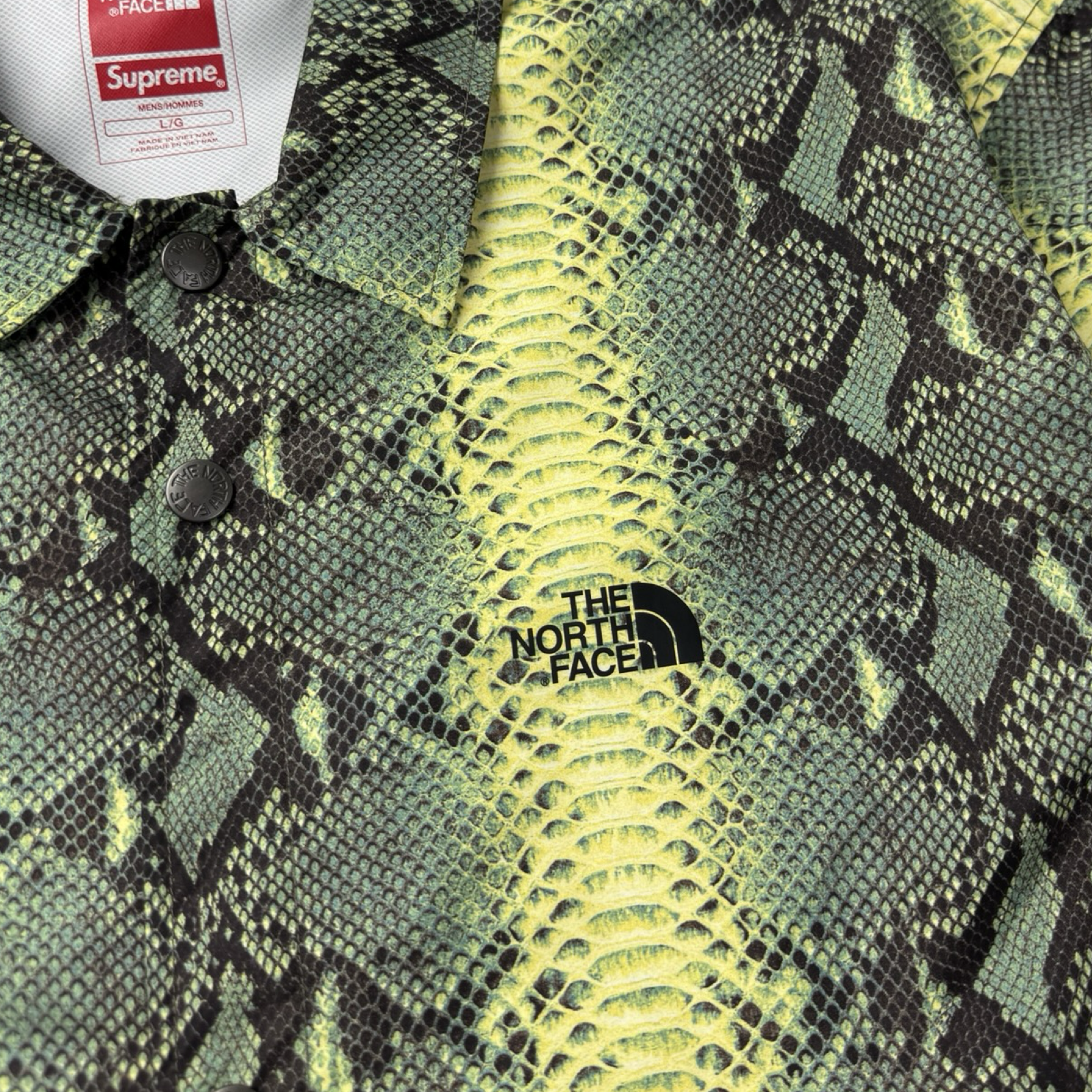 Supreme TNF Snakeskin Taped Seam Coaches Jacket