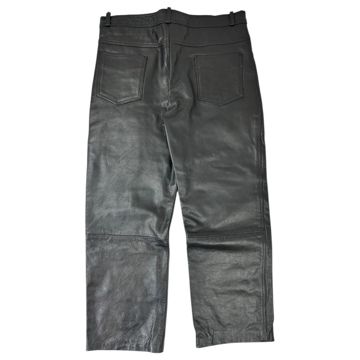 Vintage Xelement Wide Leather Pants Black