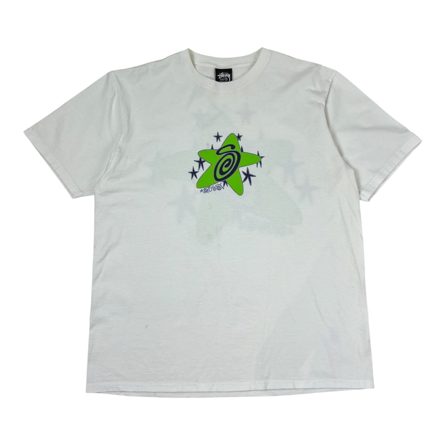 Stussy Galaxy Green Star T-Shirt White