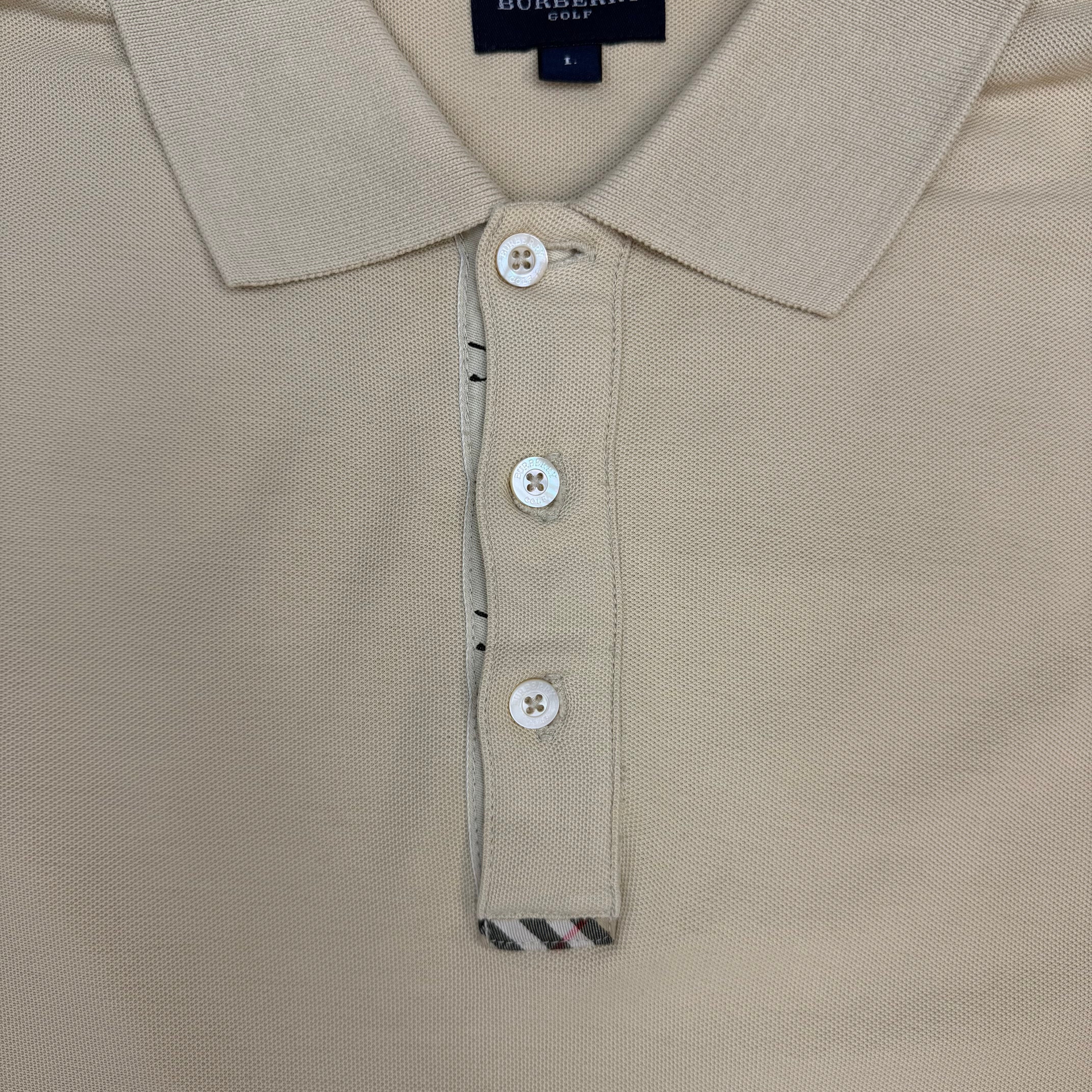 Vintage Burberry Golf Longsleeve Polo Tan