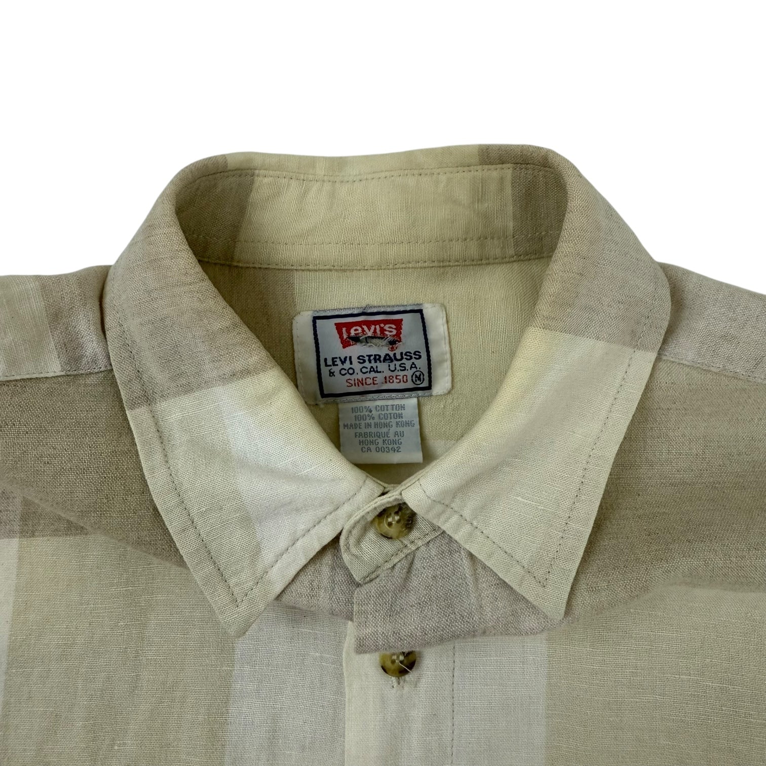 Vintage Levi’s Checkered Button Up Shirt Cream