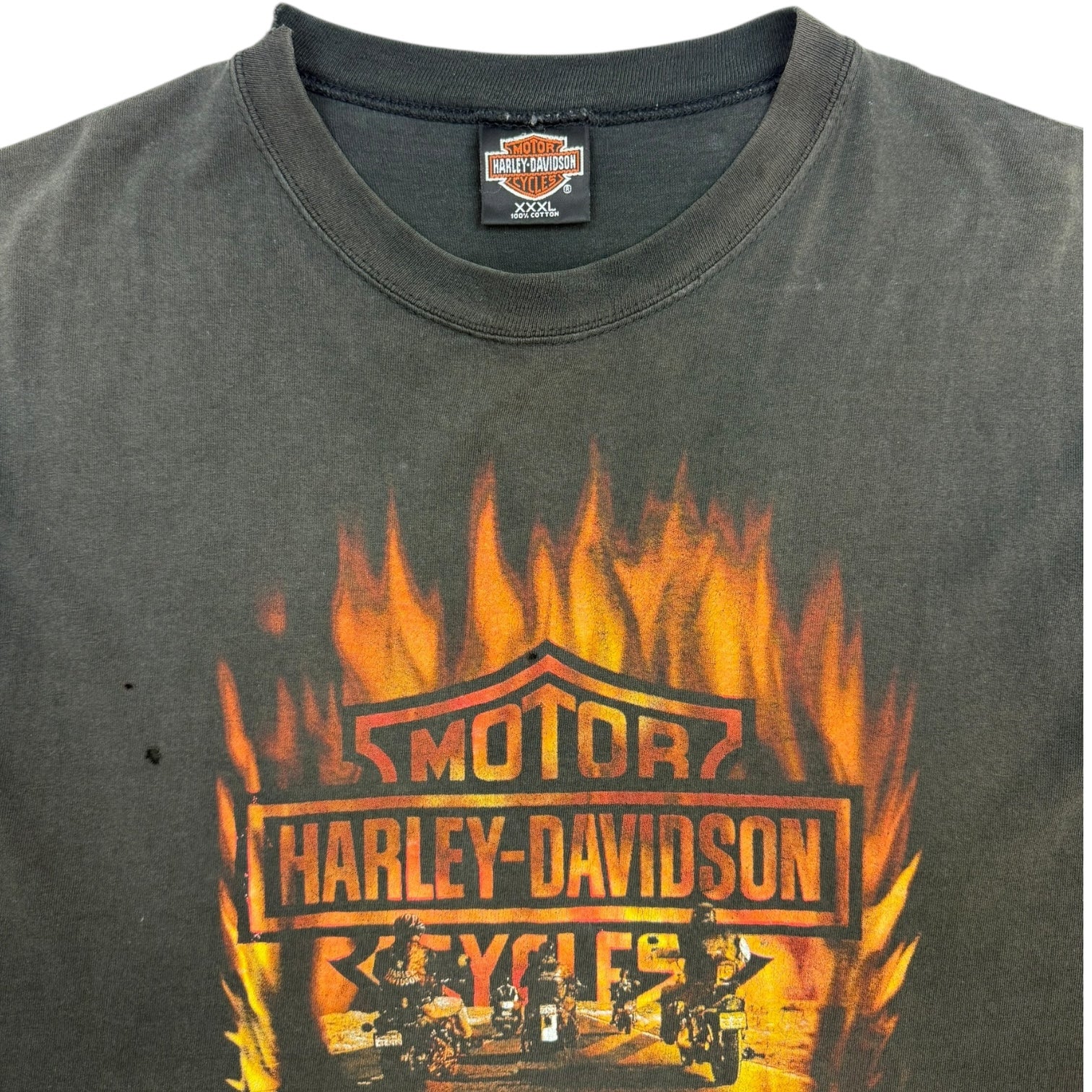 Vintage Harley Davidson Fire Tank Top Black