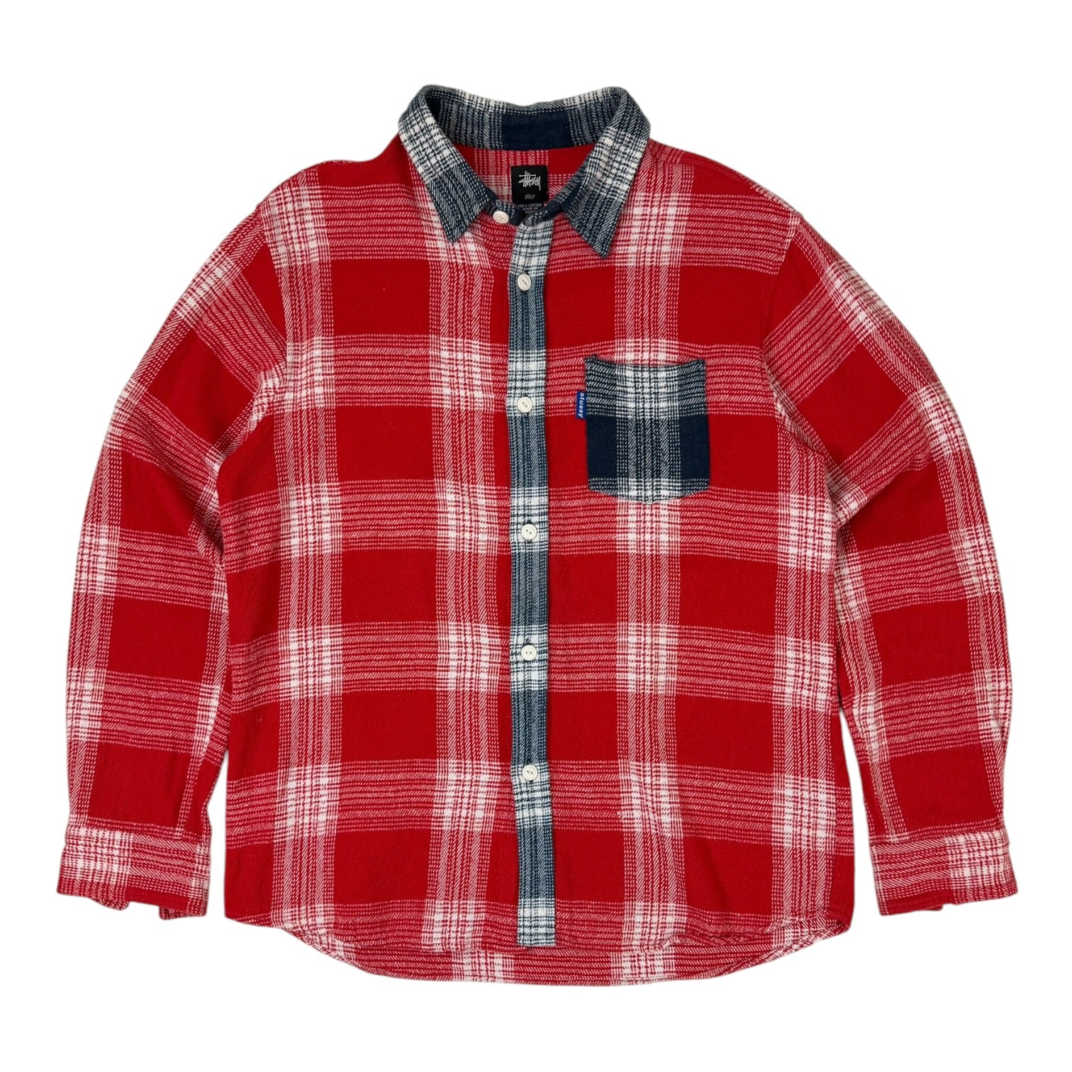 Vintage Stussy Long Sleeve Button Up Flannel Red