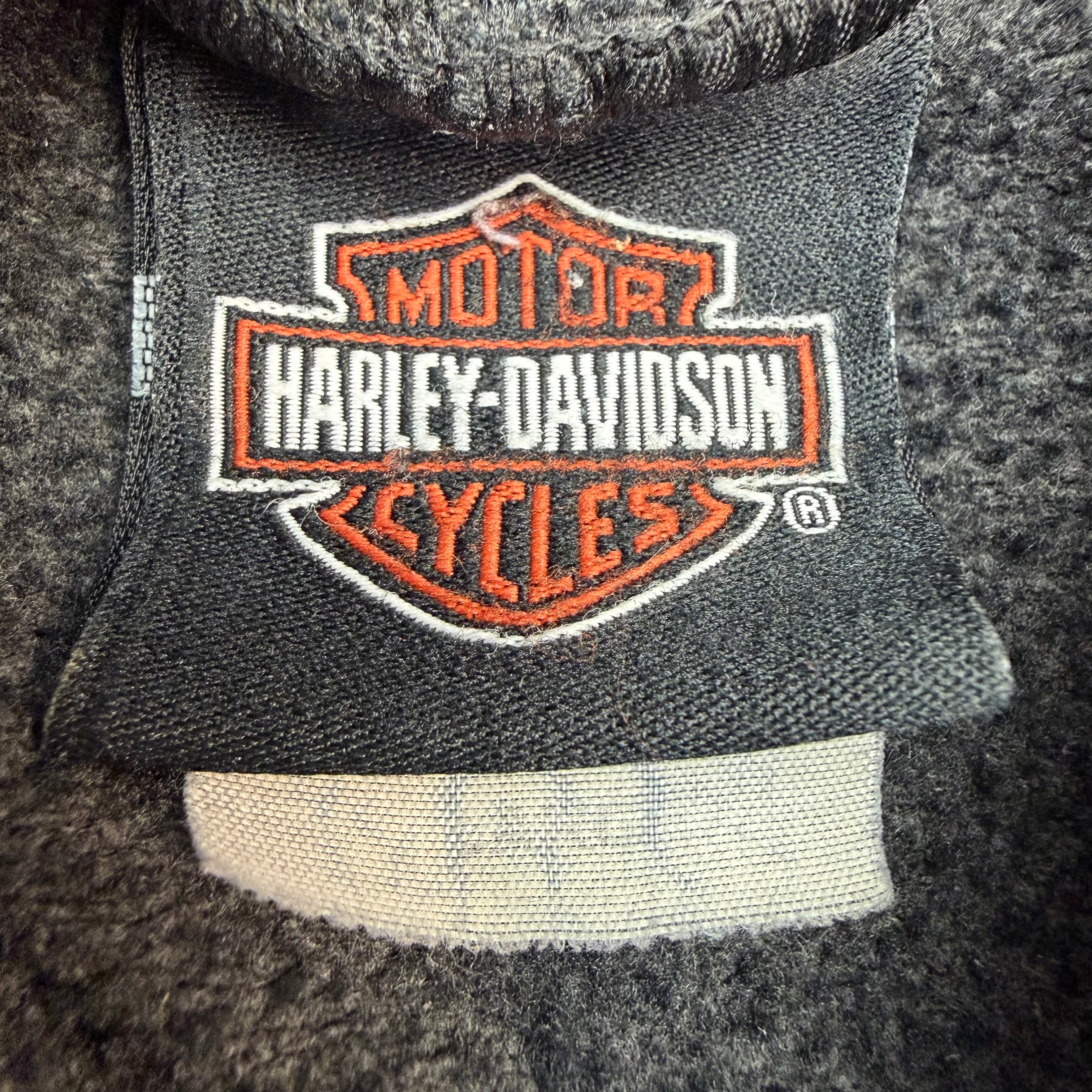 2003 Harley Davidson Skull Vancouver BC Paint Splatter Zip Up Hoodie