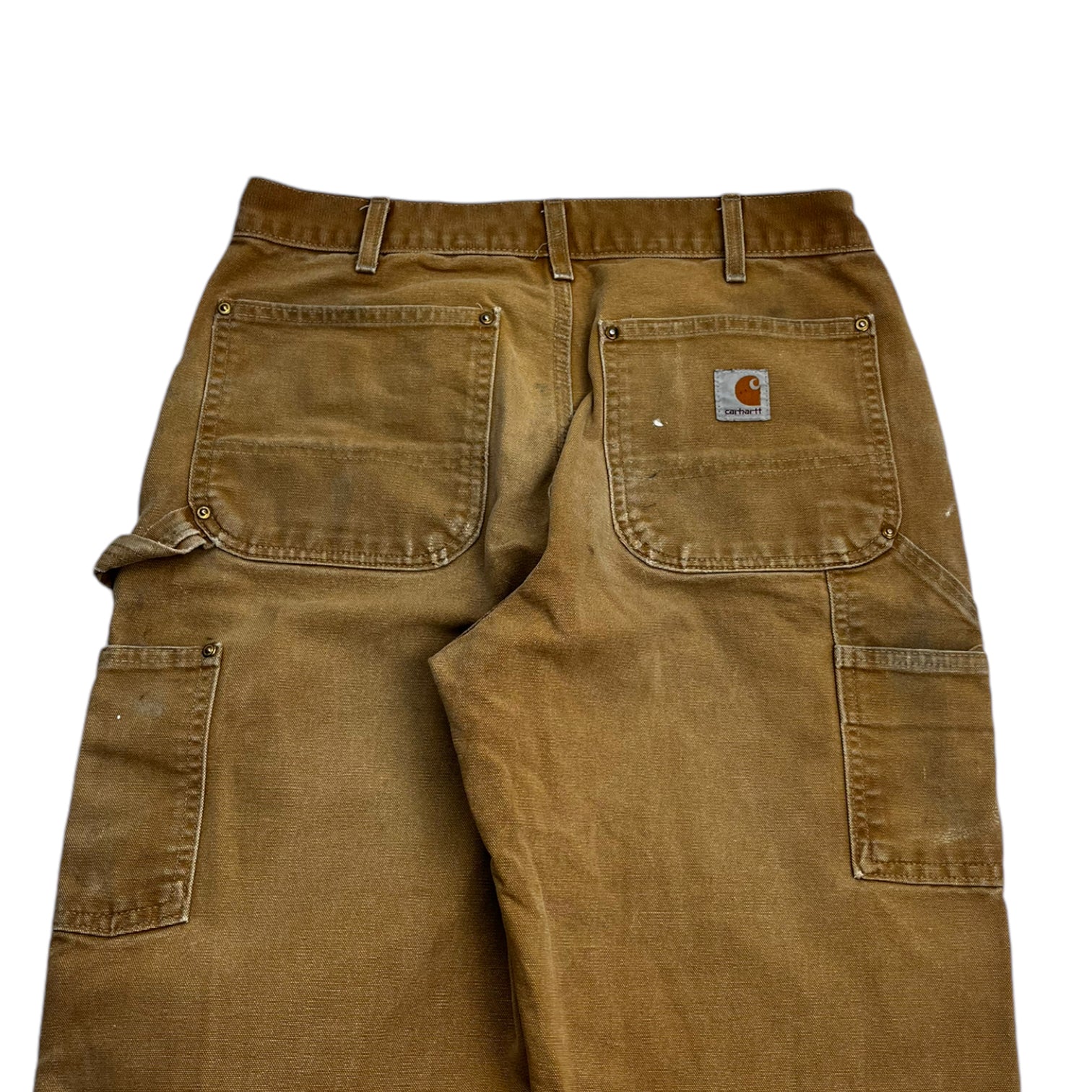 Vintage Carhartt Made In USA Tan Double Knee Distressed