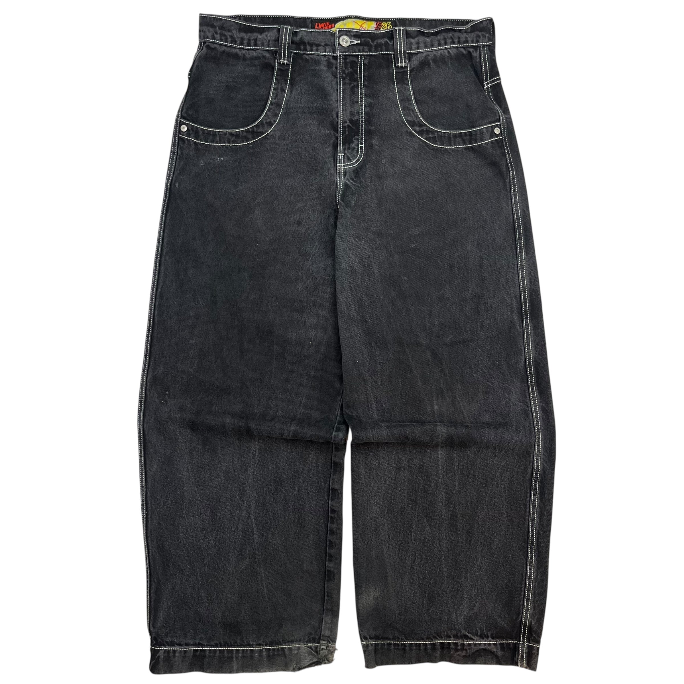 Y2K JNCO Twin Cannon Denim Pants Black