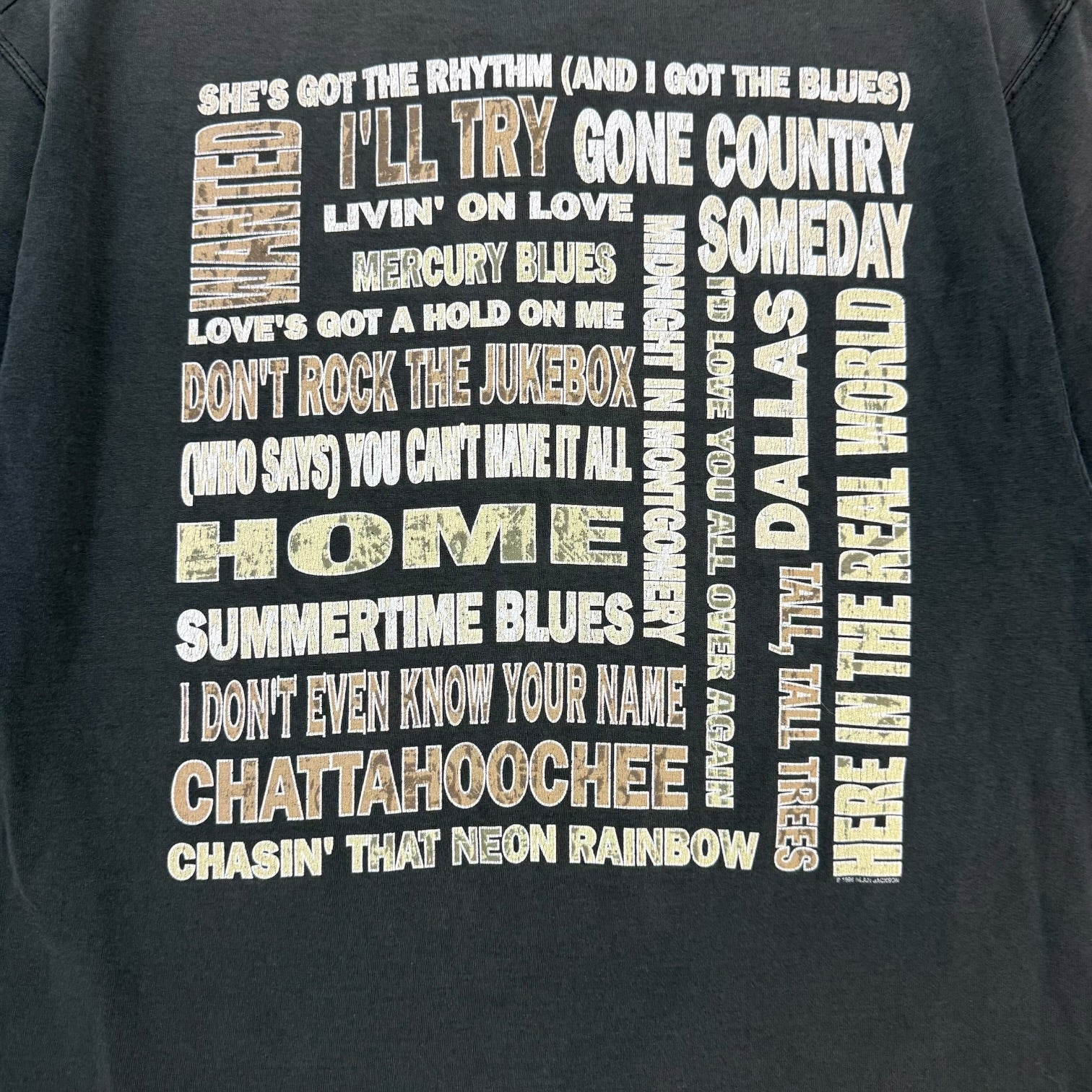 Vintage Alan Jackson Lyric Tee Black