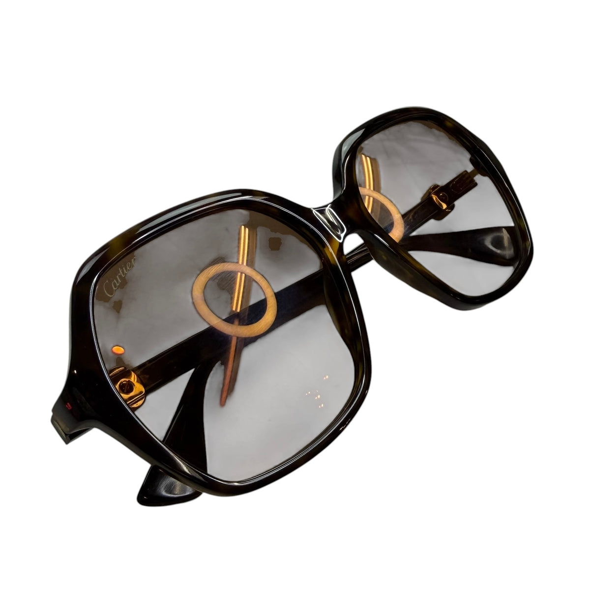 (W) Cartier CT0470S Oversized Sunglasses Black