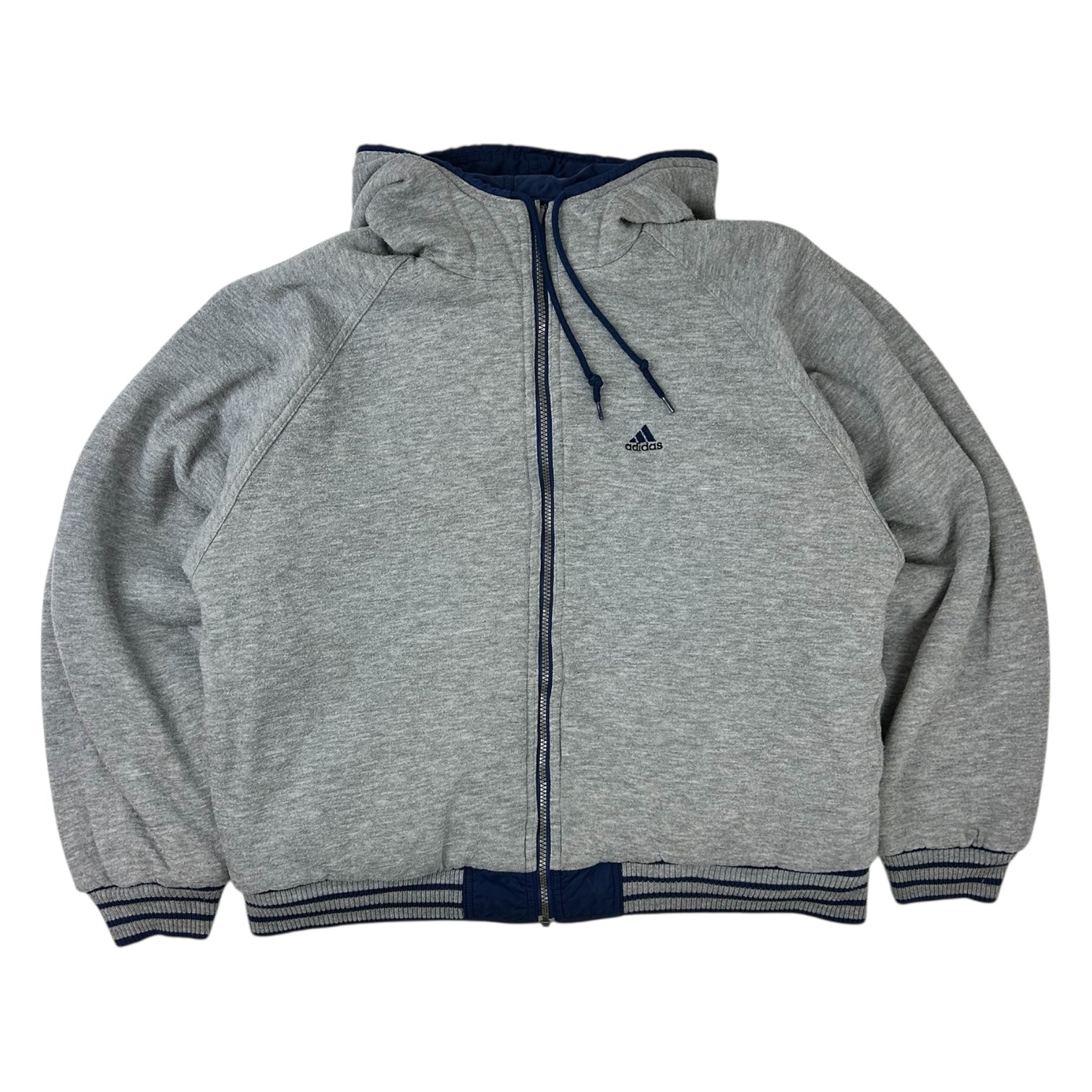 Vintage Adidas Reversible Hooded Jacket Blue/Navy