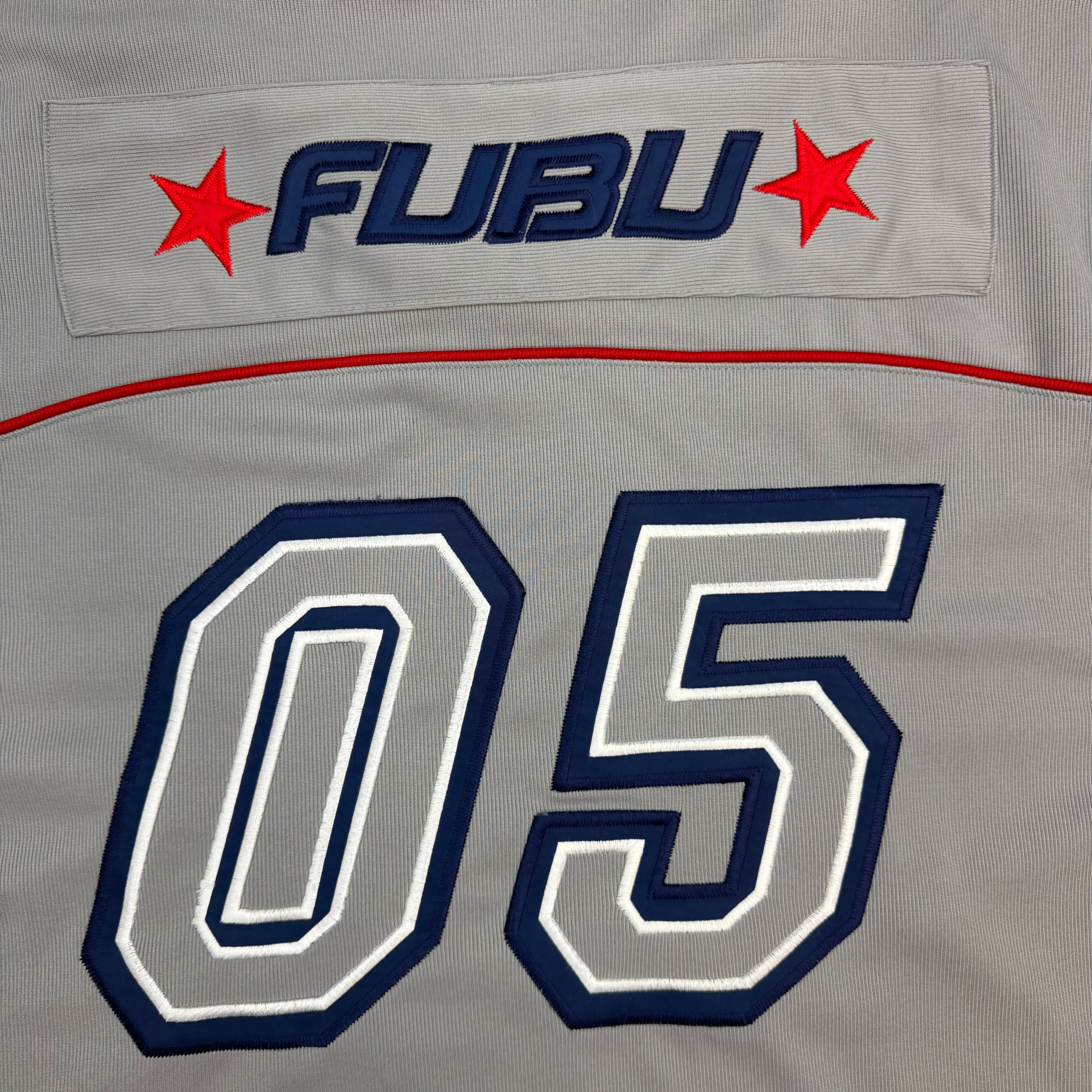 Vintage FUBU Embroidered Football Jersey Grey