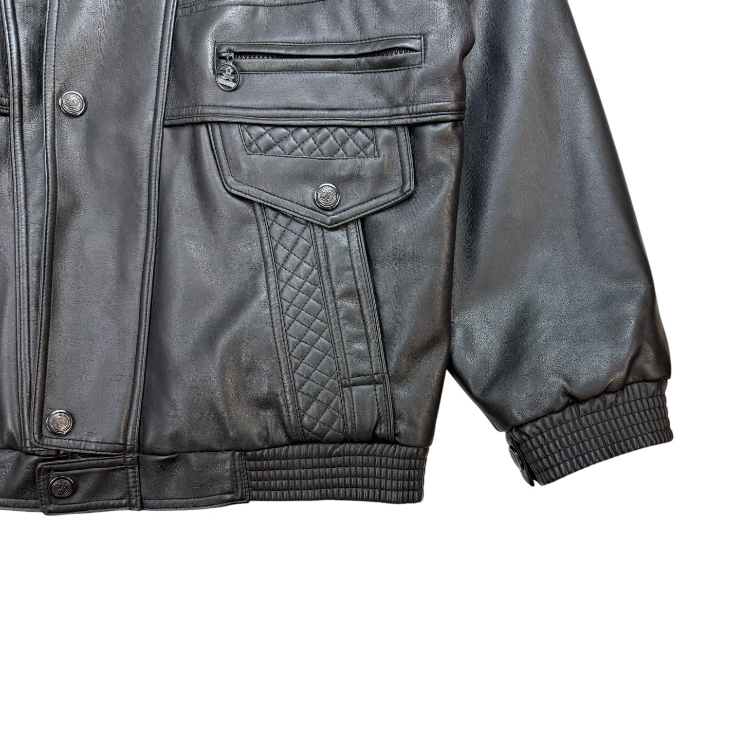 Vintage Quilted Leather Jacket Black