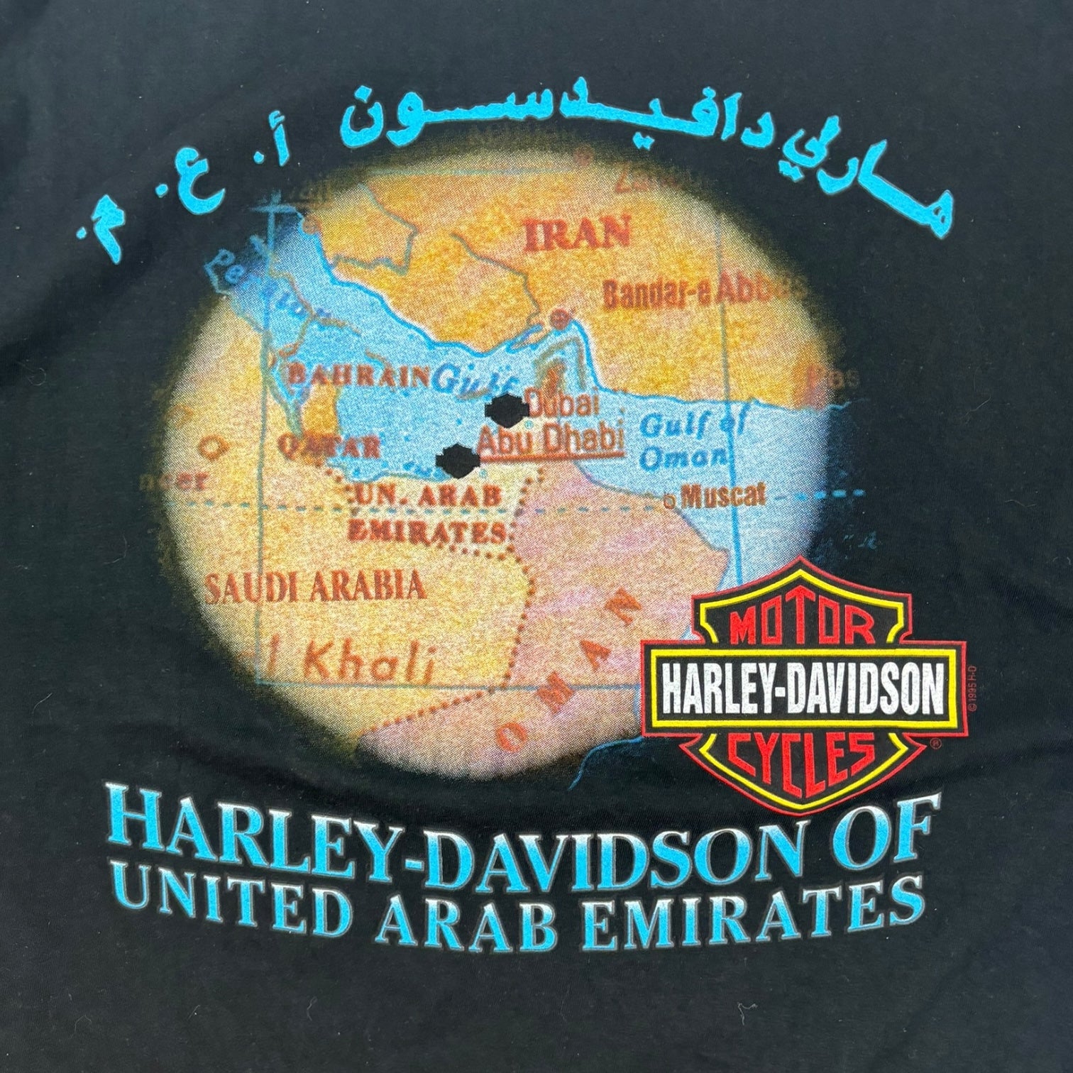 Vintage 2003 Harley Davidson United Arab Emirates T-Shirt Black