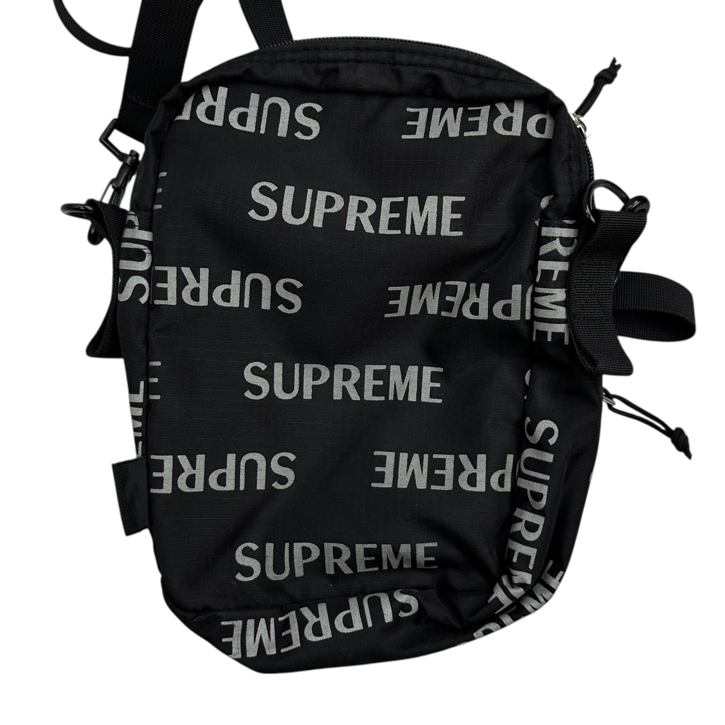 Supreme 3M Reflective Repeat Shoulder Bag Black
