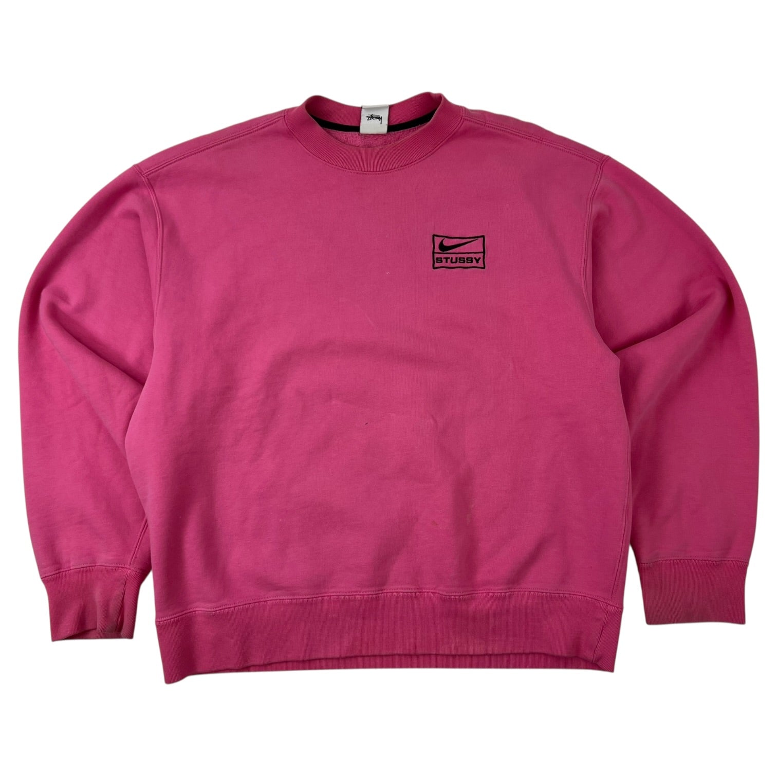 Stussy x Nike NRG Washed Fleece Crewneck Pink