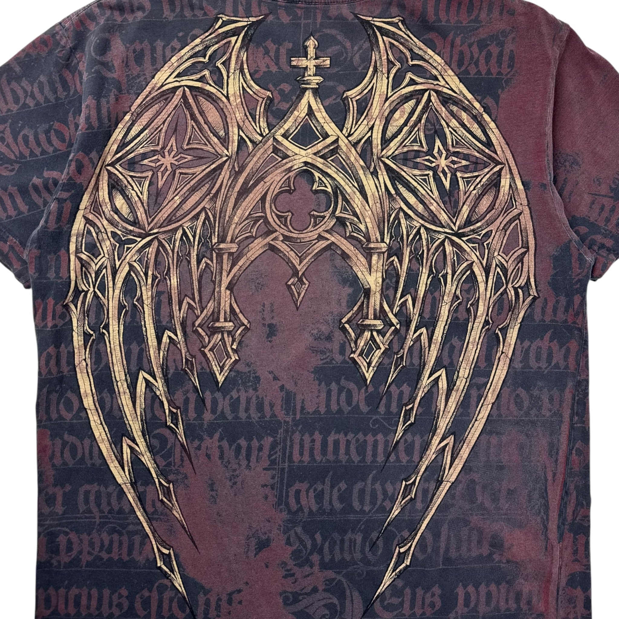 Vintage Affliction Reversible Cyber Angel Wings Emo T-Shirt
