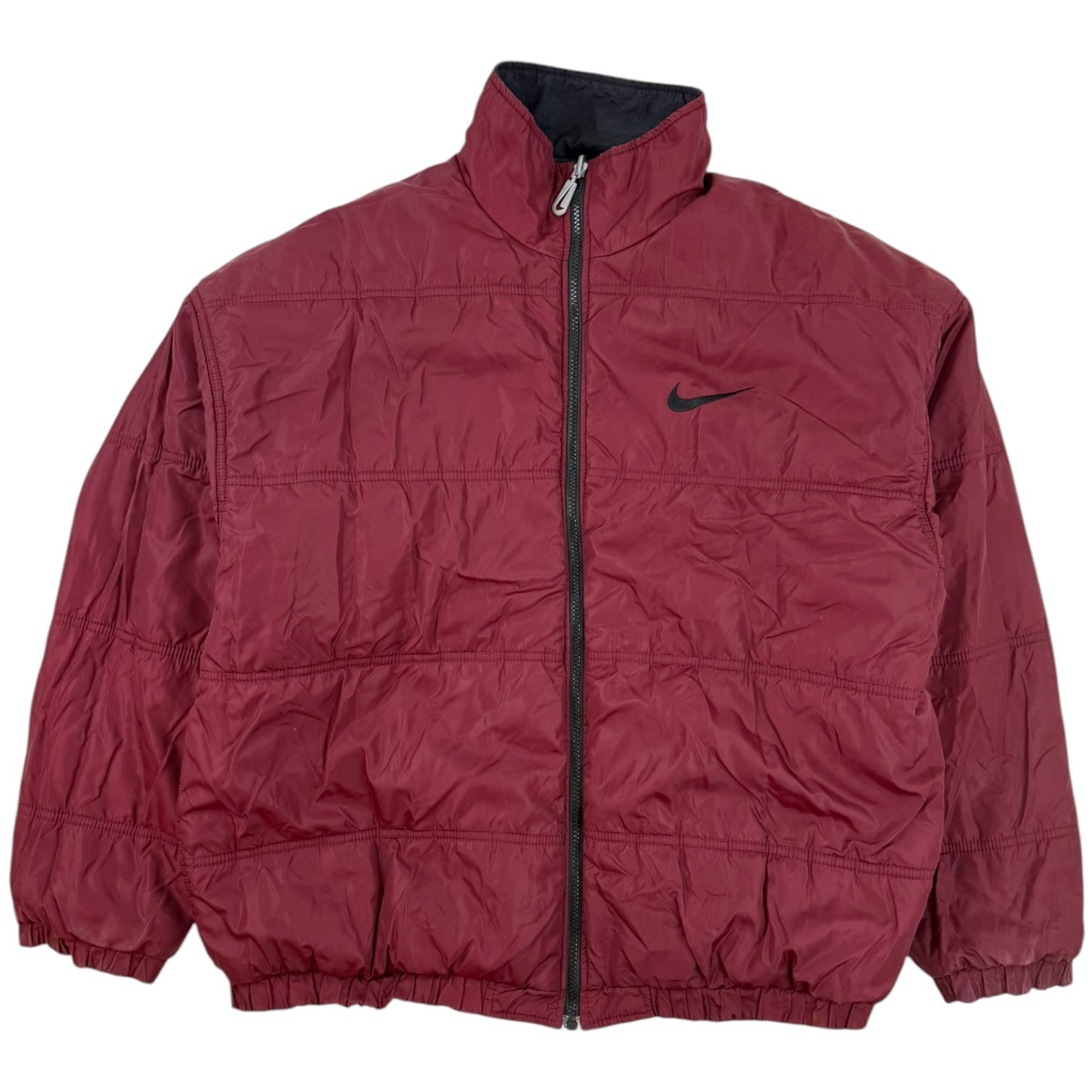 Vintage Nike Reversible Puffer Jacket Black/Burgundy