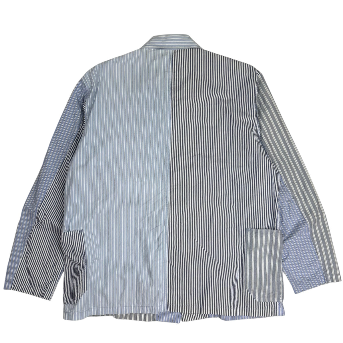 Sage de Cret Stripe Pattern Work Shirt Blue