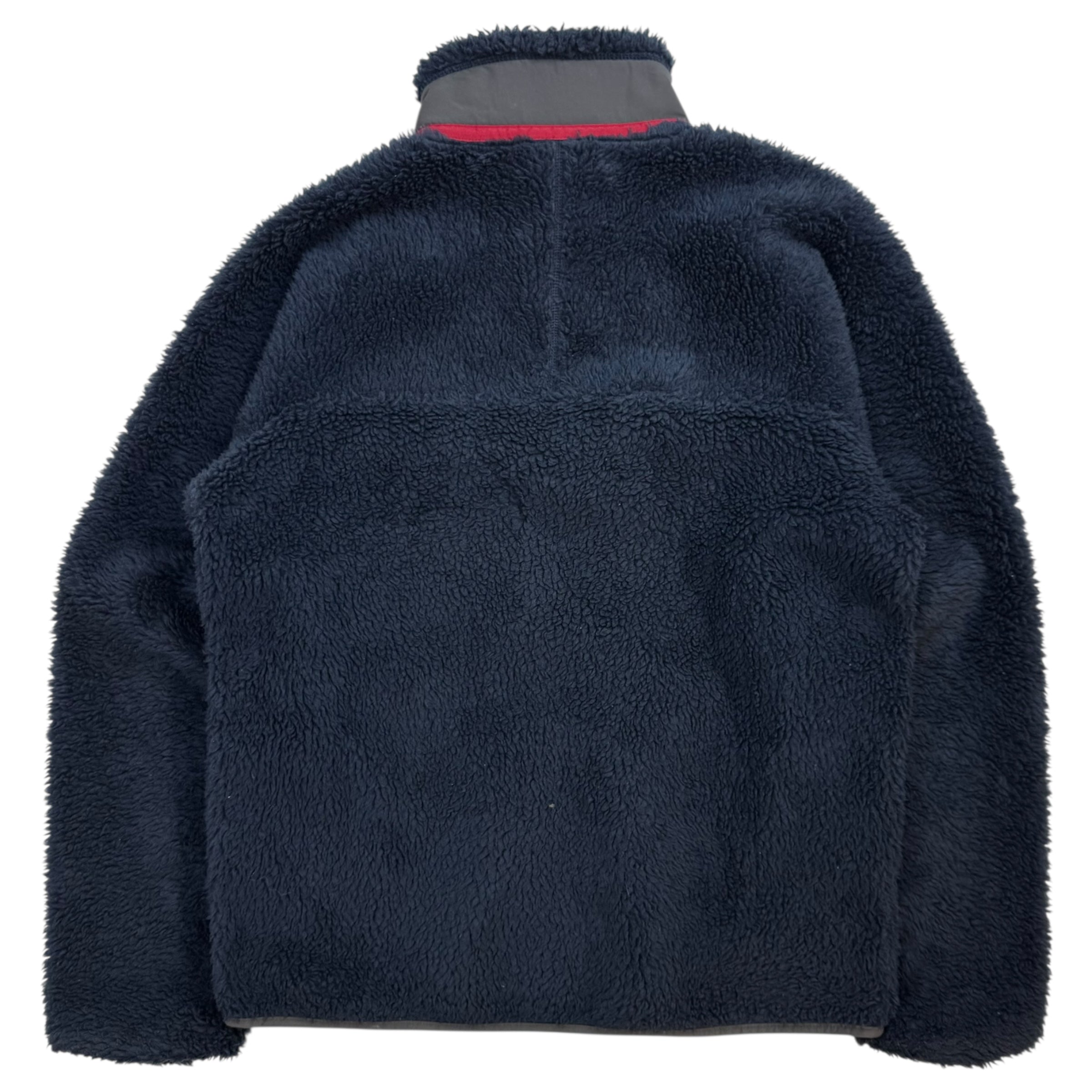 Vintage Patagonia Polar Fleece Zip Up Jacket Navy Blue Red