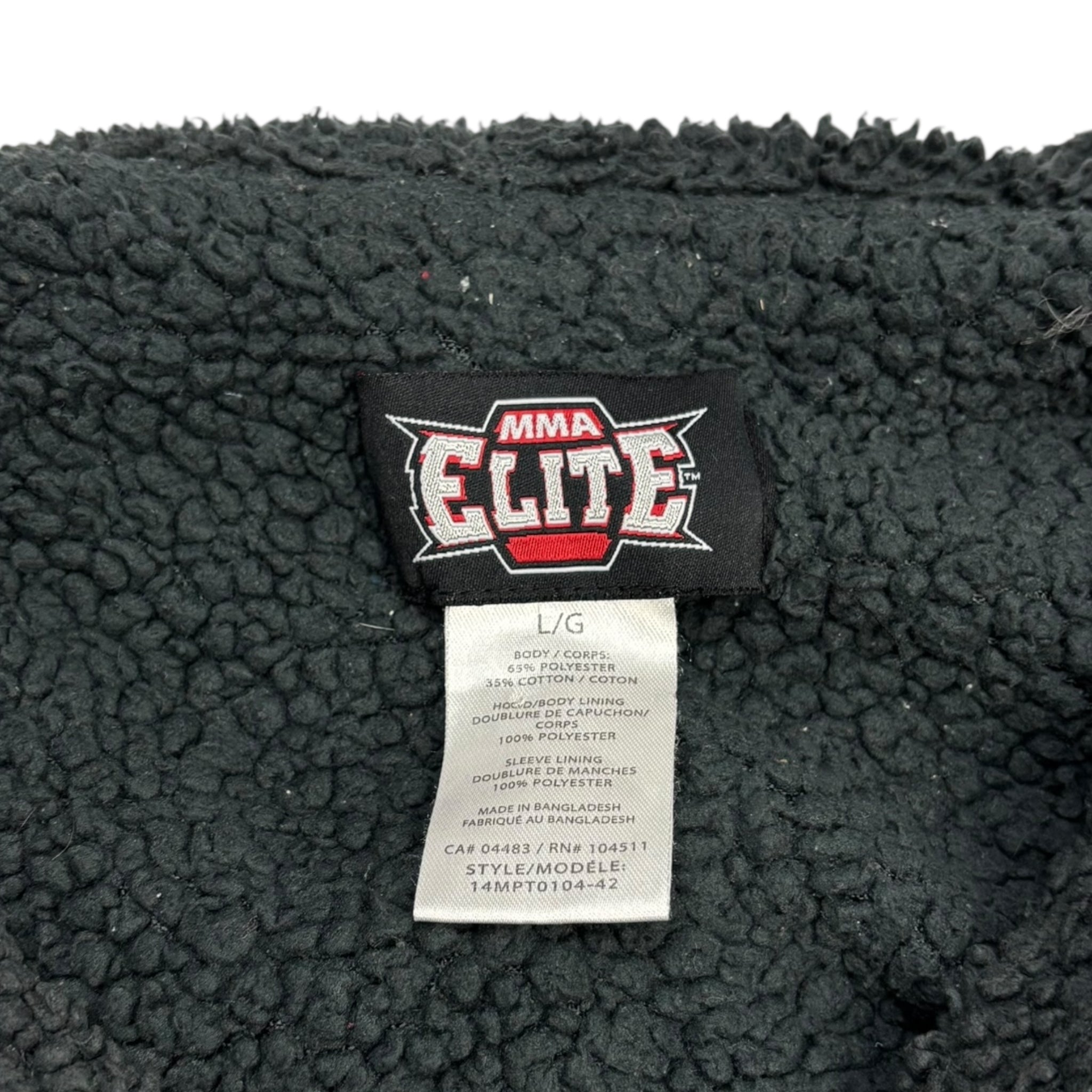 Vintage Y2K MMA Elite Sherpa Lined Zip Hoodie