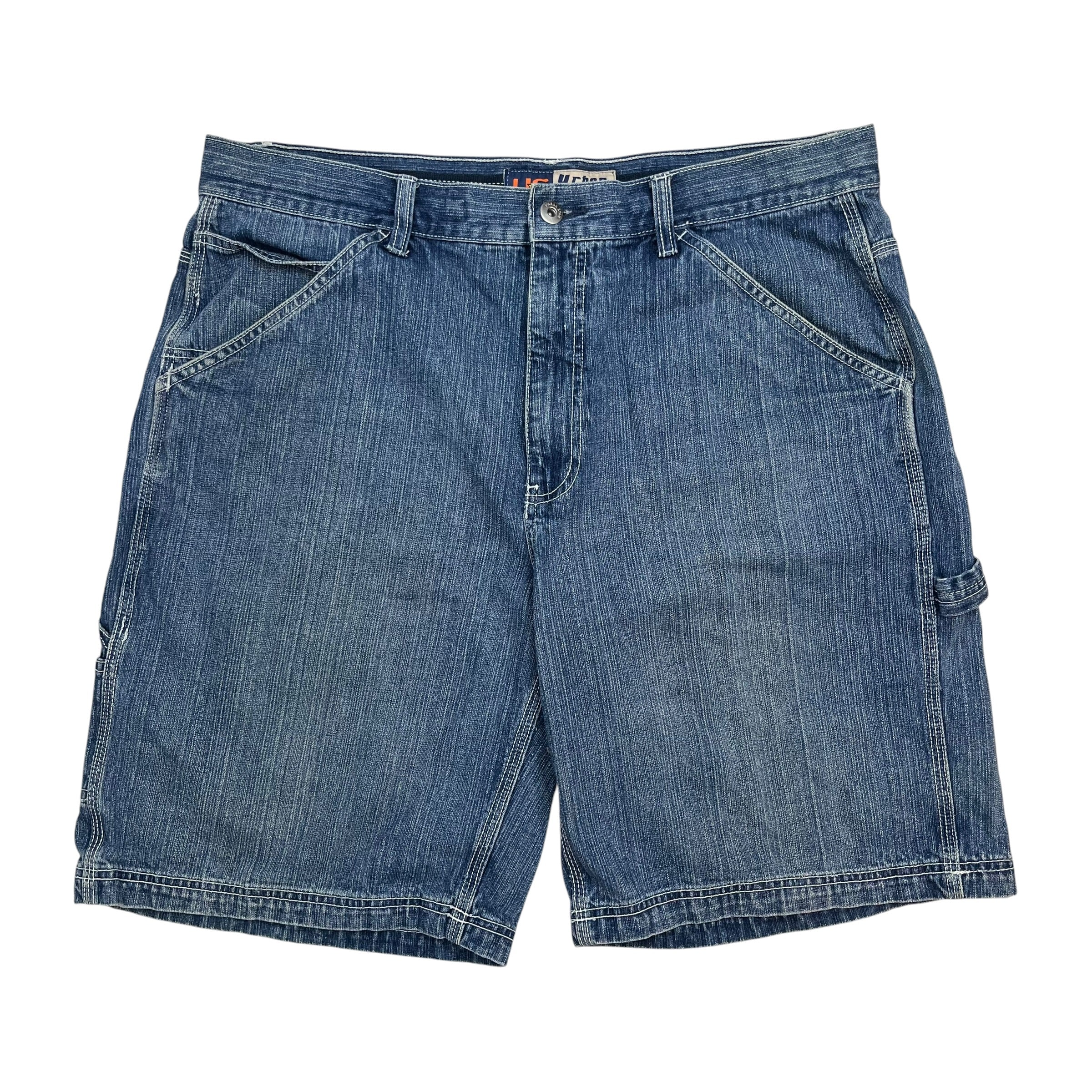 Vintage Urban Star Denim Cargo Shorts Light Wash