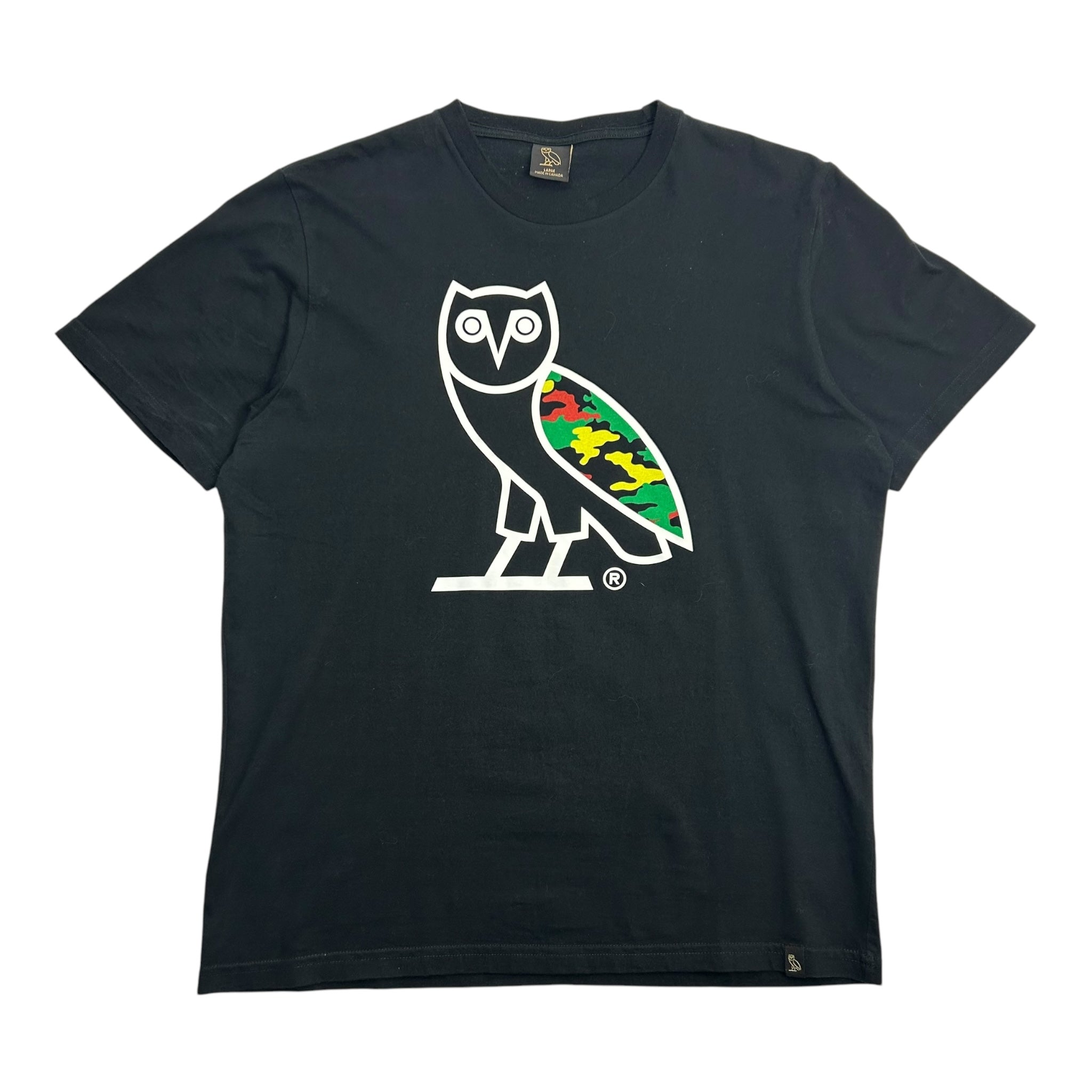 OVO Large Owl Camo Tee Black