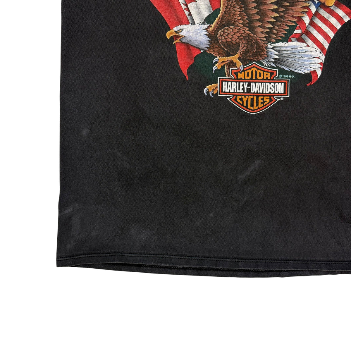 2003 Harley Davidson “Live To Ride” Eagle Flag Tee Black