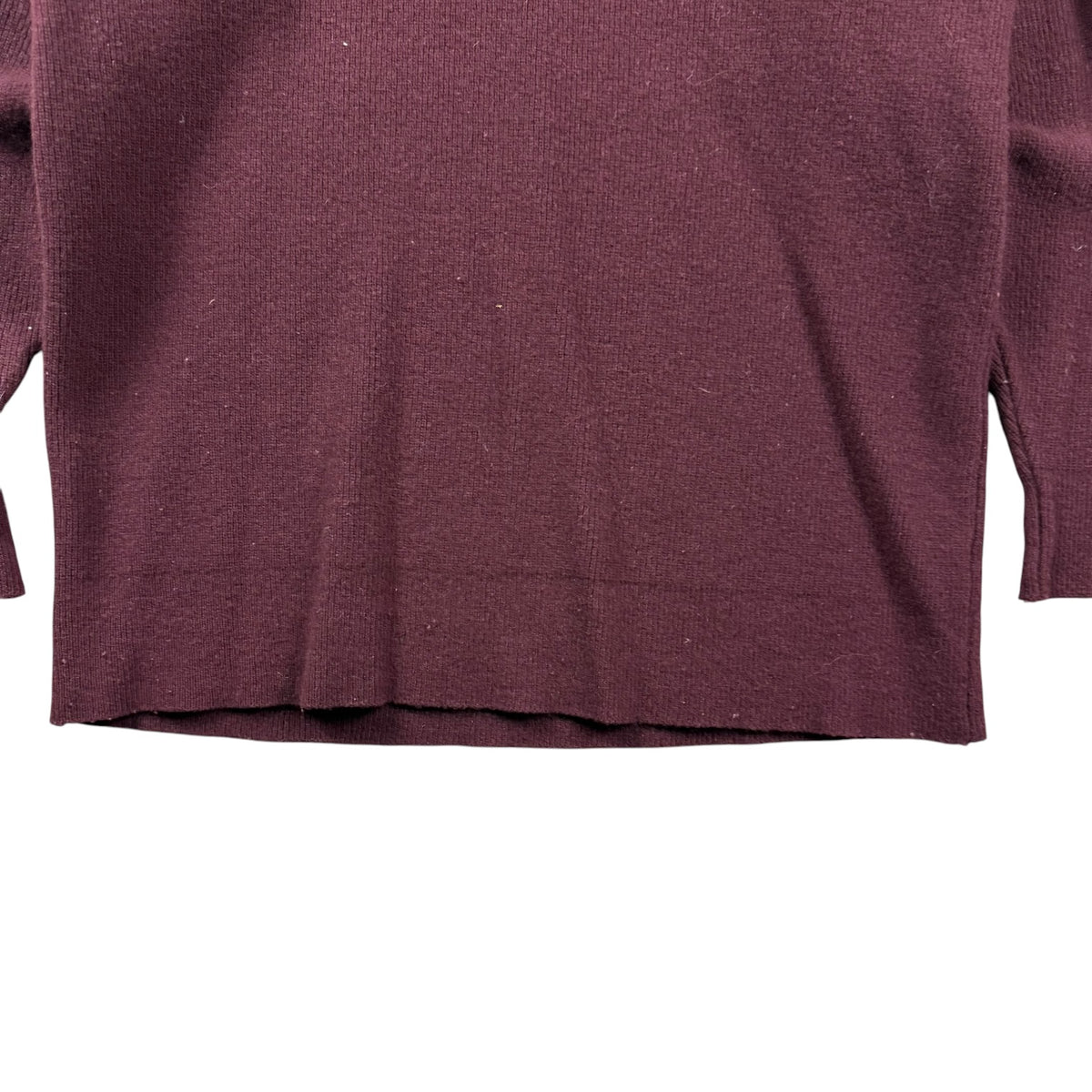 (W) Vintage Club Monaco L/S Button Up Polo Burgundy