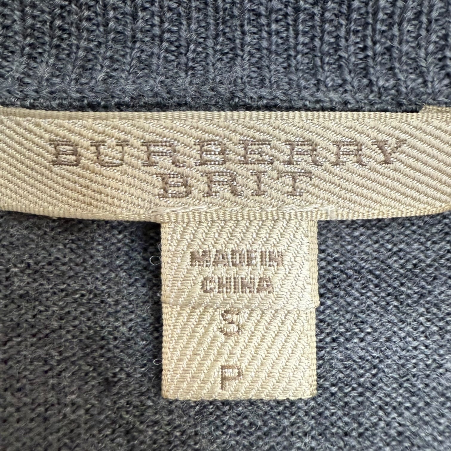 Vintage Burberry Brit Knit Sweater Grey