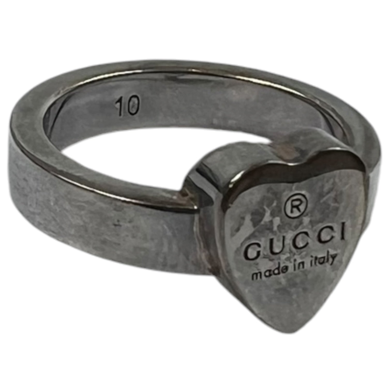 Gucci Trademark Heart Ring Sterling Silver