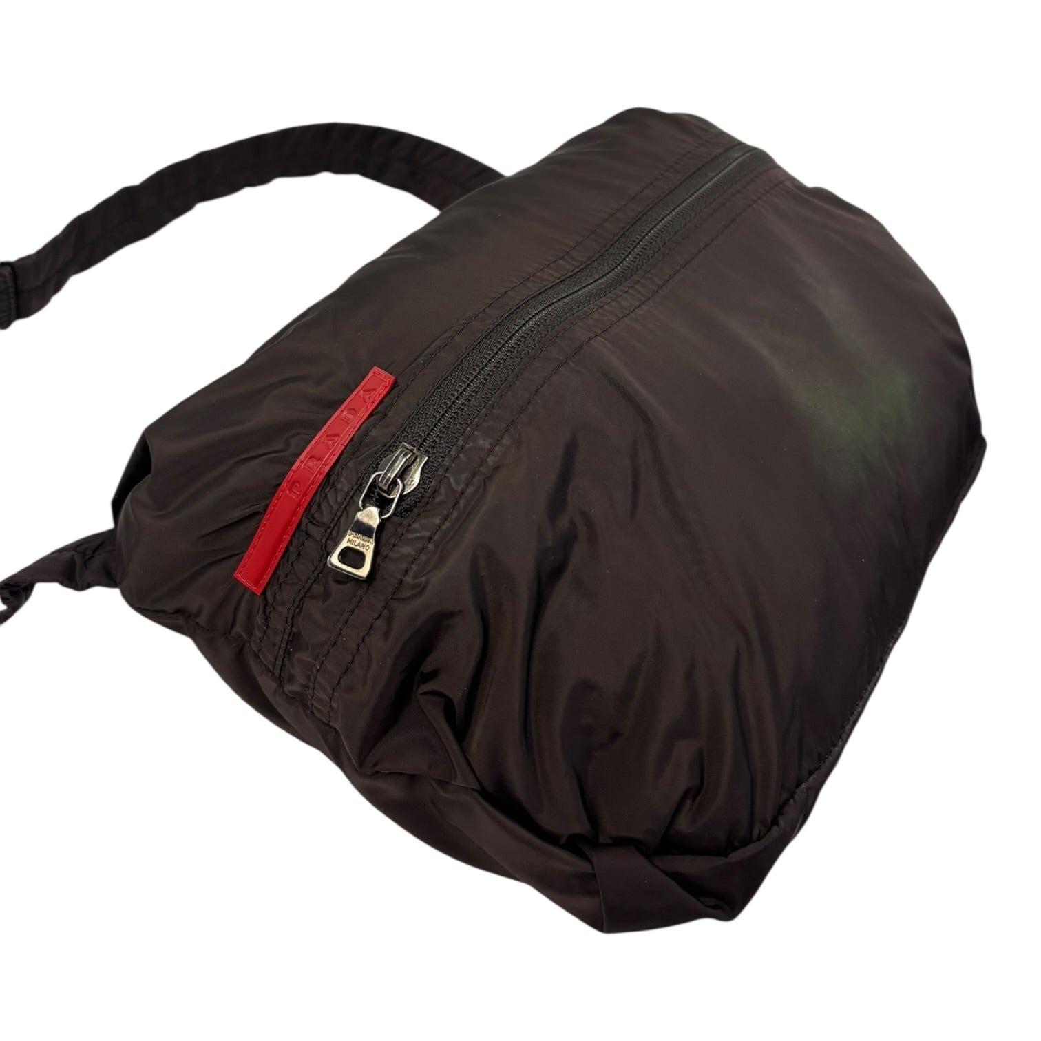 Prada Nylon Windbreaker Track Packaway Jacket Brown