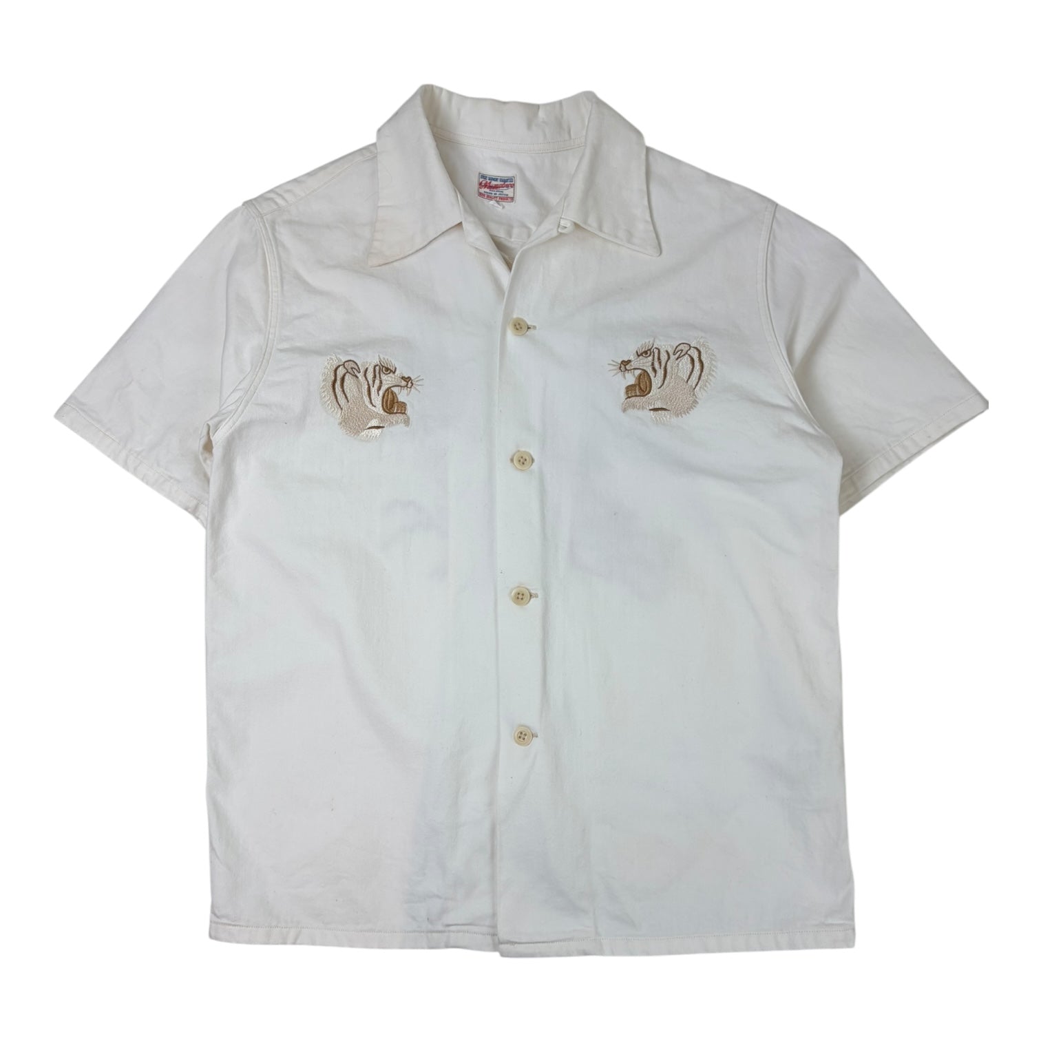 Momotaro Jeans Sukajan Button Up Shirt White