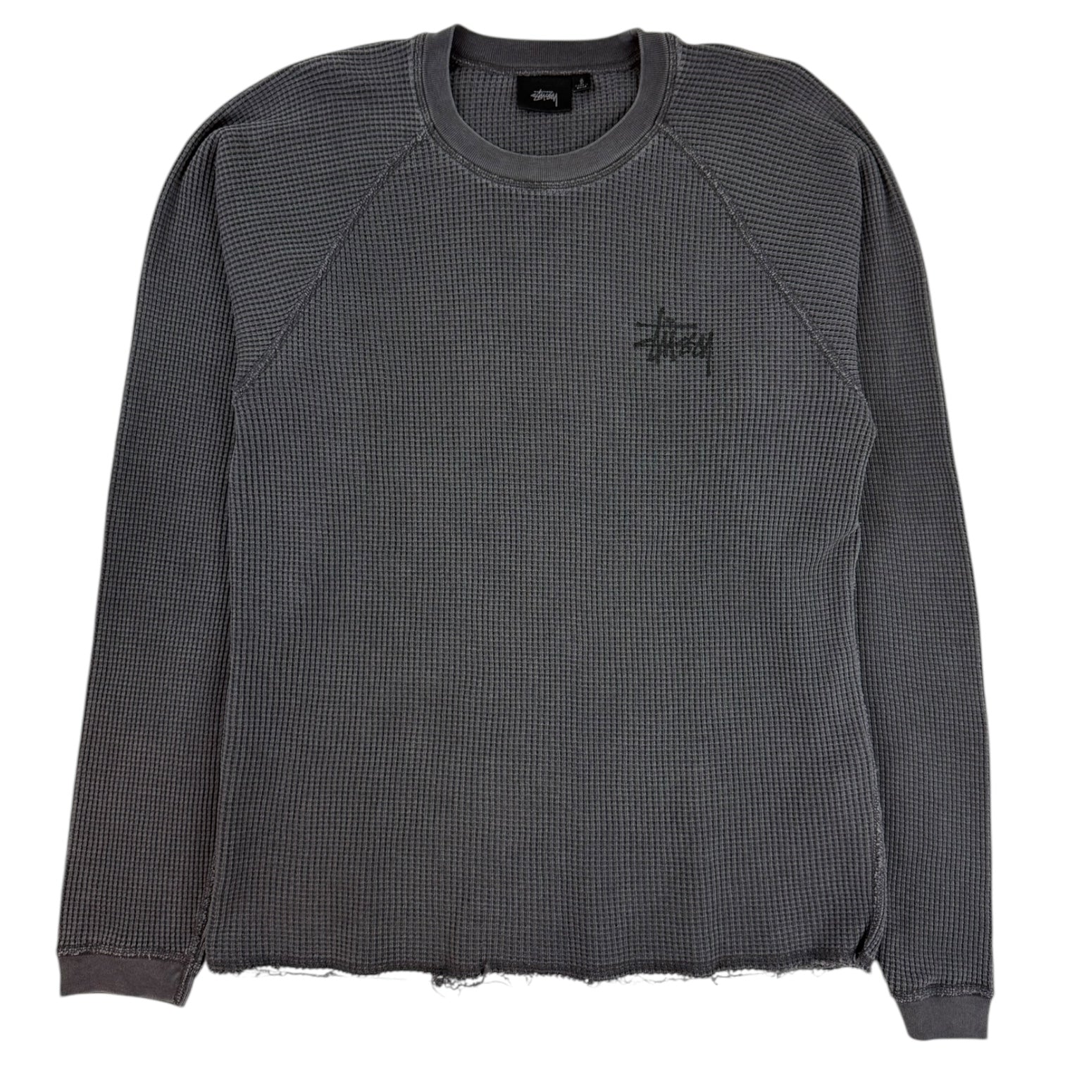 Stussy Raglan Thermal L/S Crewneck Washed Black