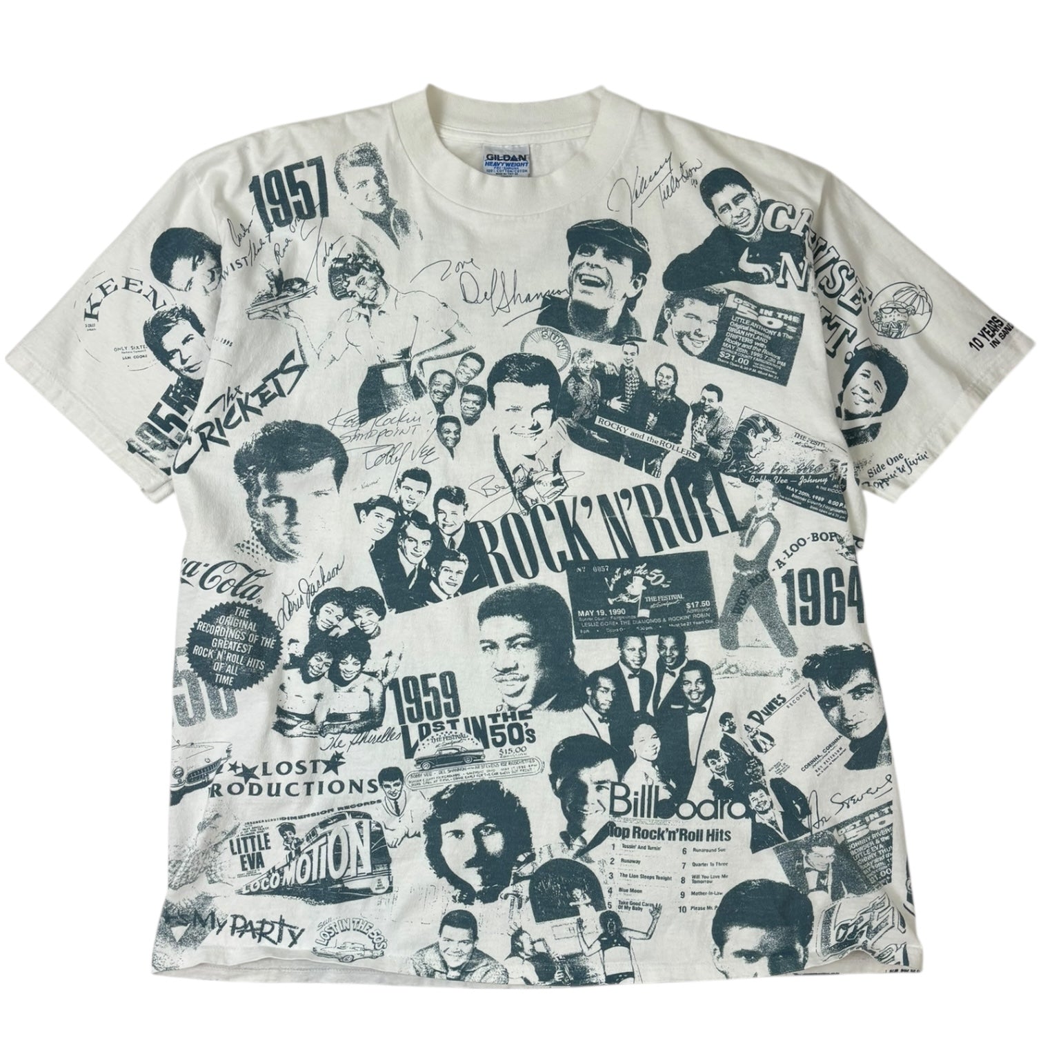 Vintage Sandport “10 Years of Rock ‘N’ Roll” AOP T-Shirt White