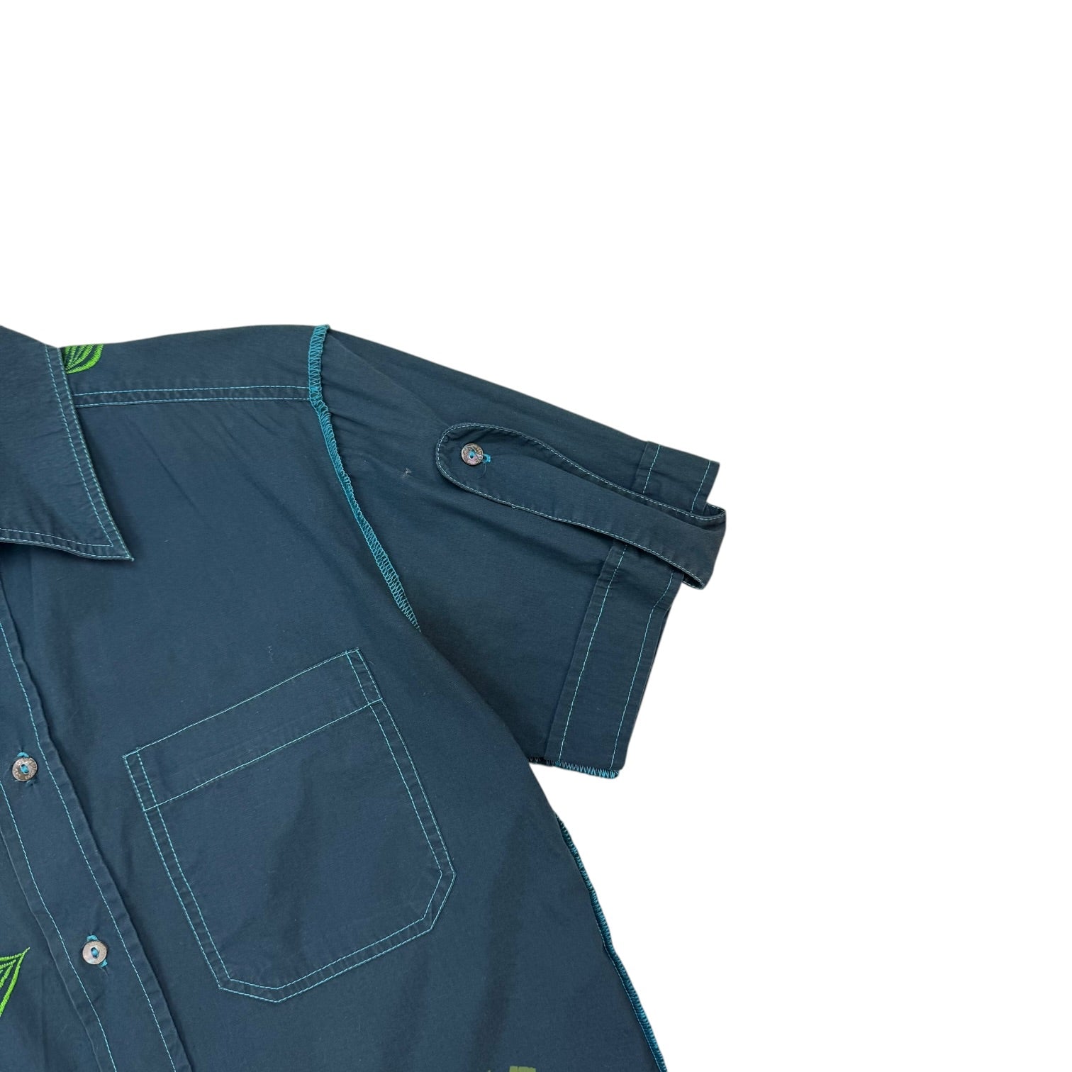 Vintage Dolce & Gabbana Floral Button Up Shirt Navy Blue