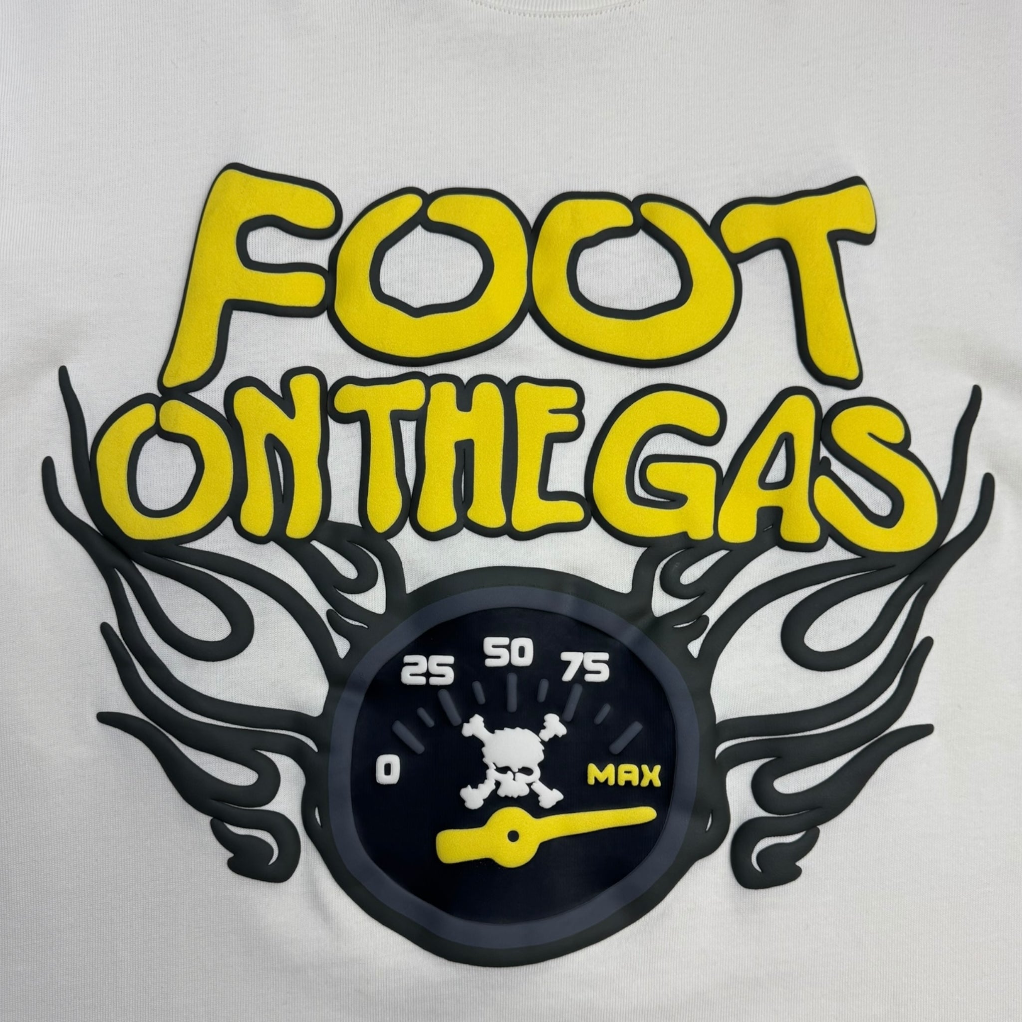 Broken Planet Foot On The Gas Tee Vanilla White