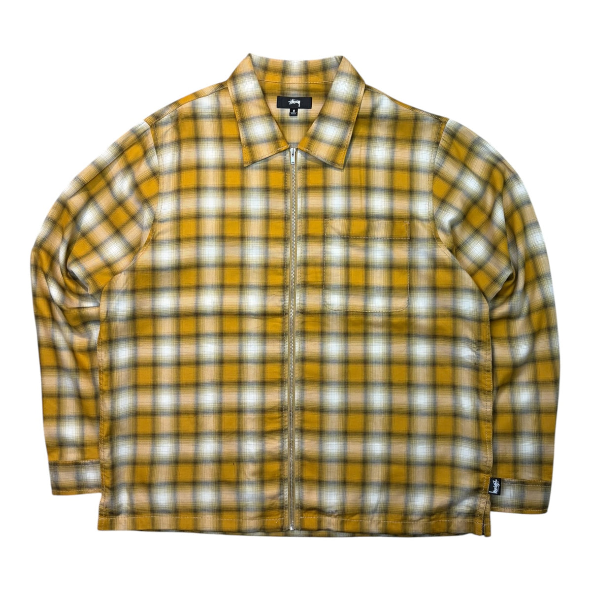 Stussy Eddie Plaid Zip Shirt Mustard