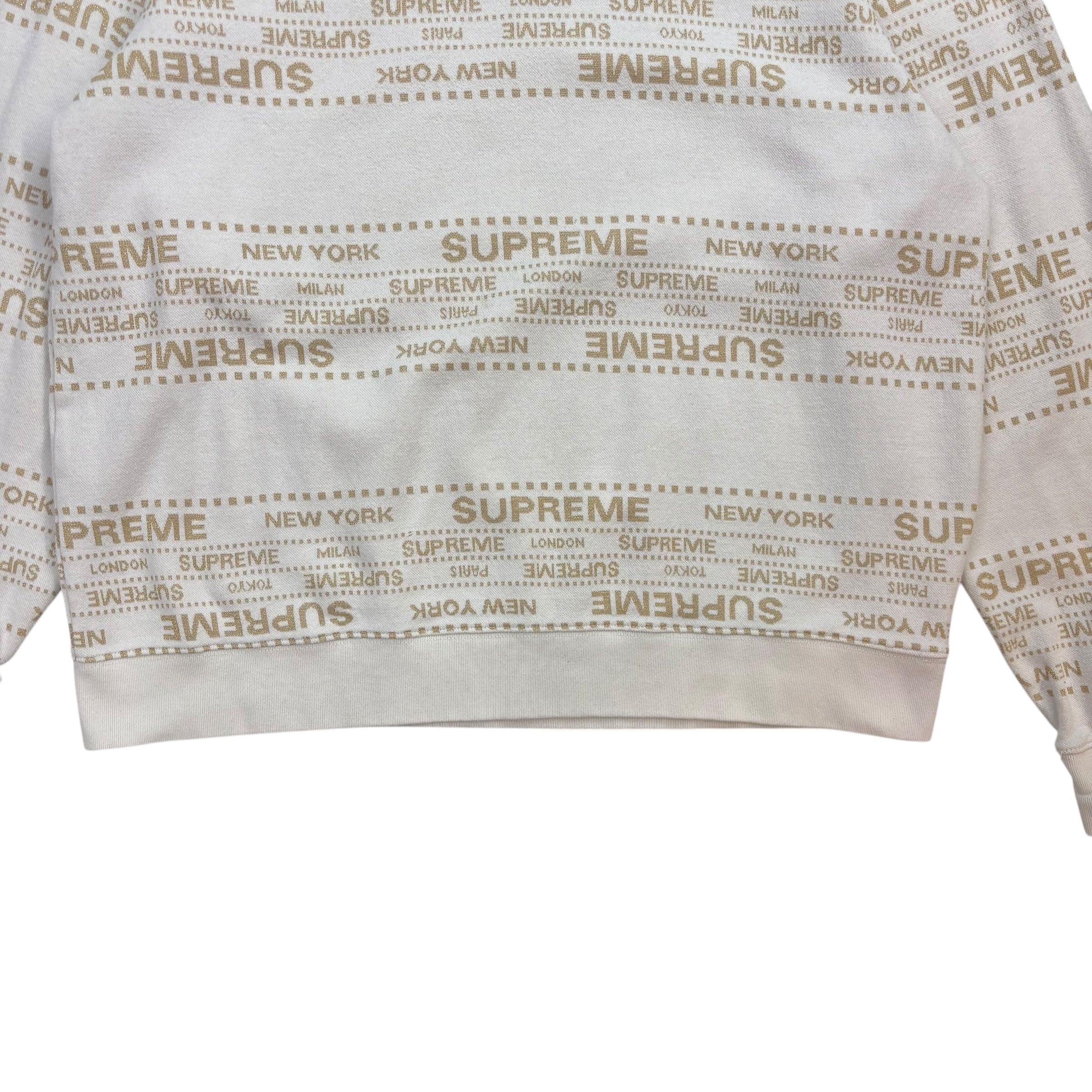 Supreme Metallic Jacquard Crewneck White