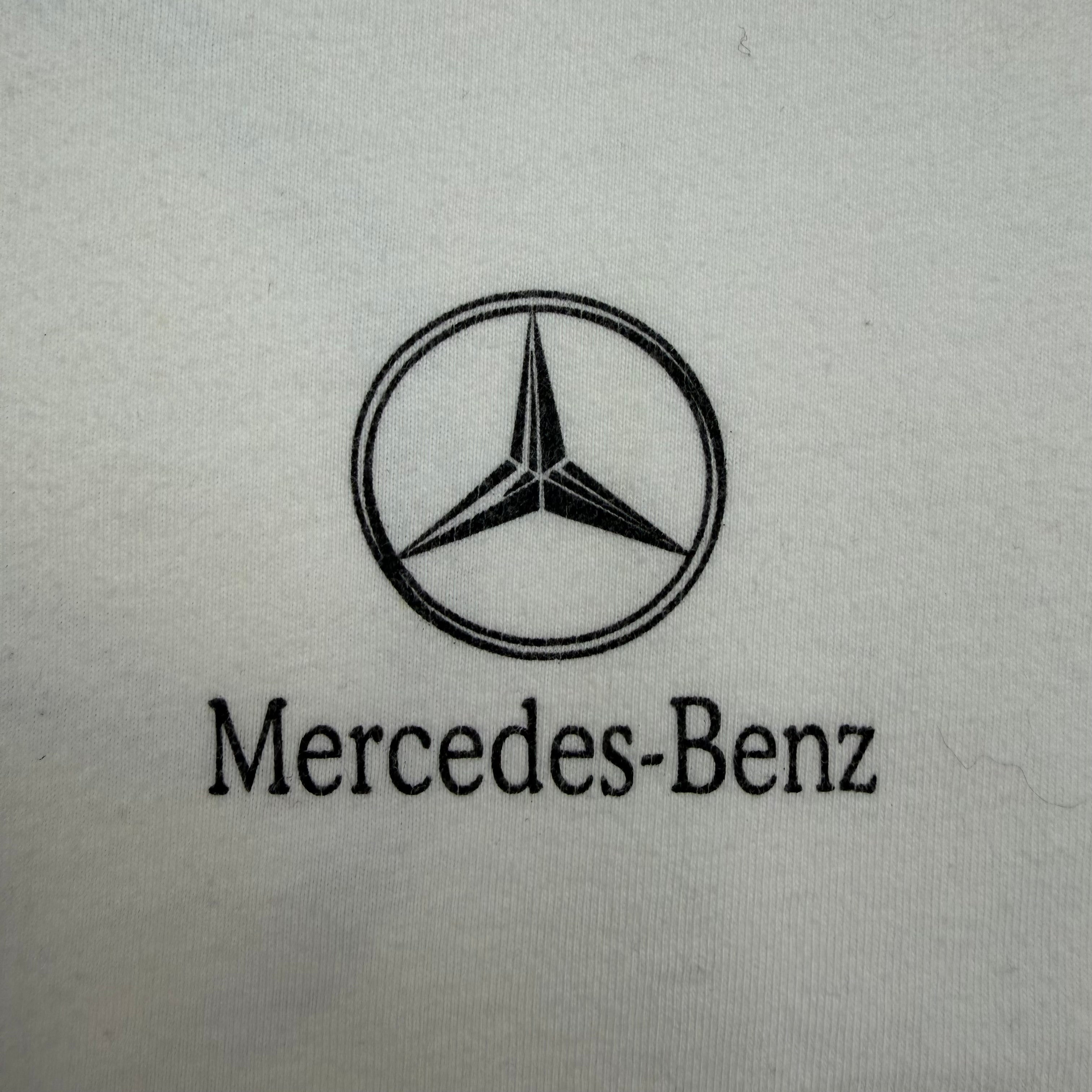Vintage Mercedes Benz Three Pointed Star Logo Tee White