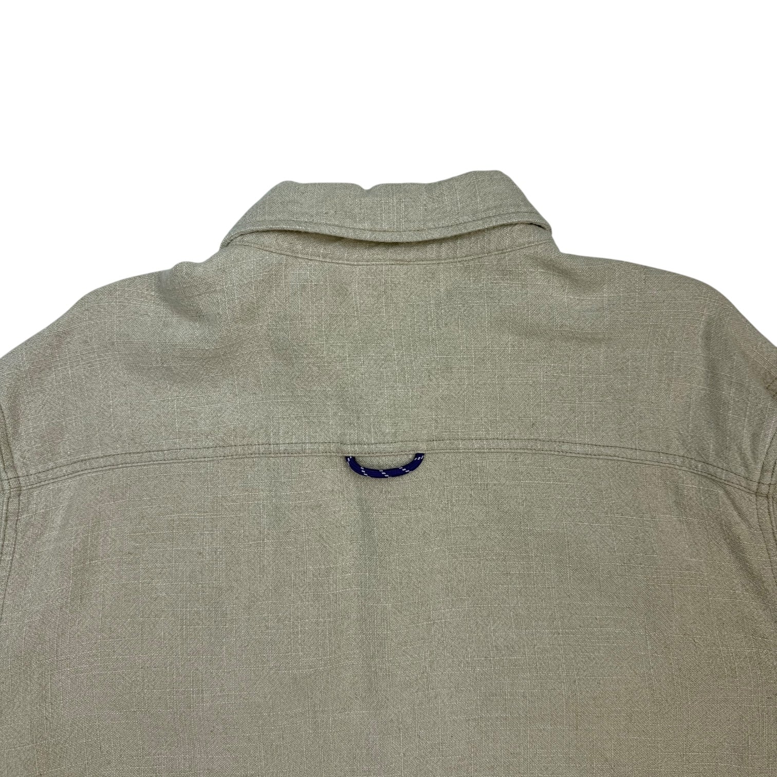 Without Walls Textured Linen Button Up Shirt Cream