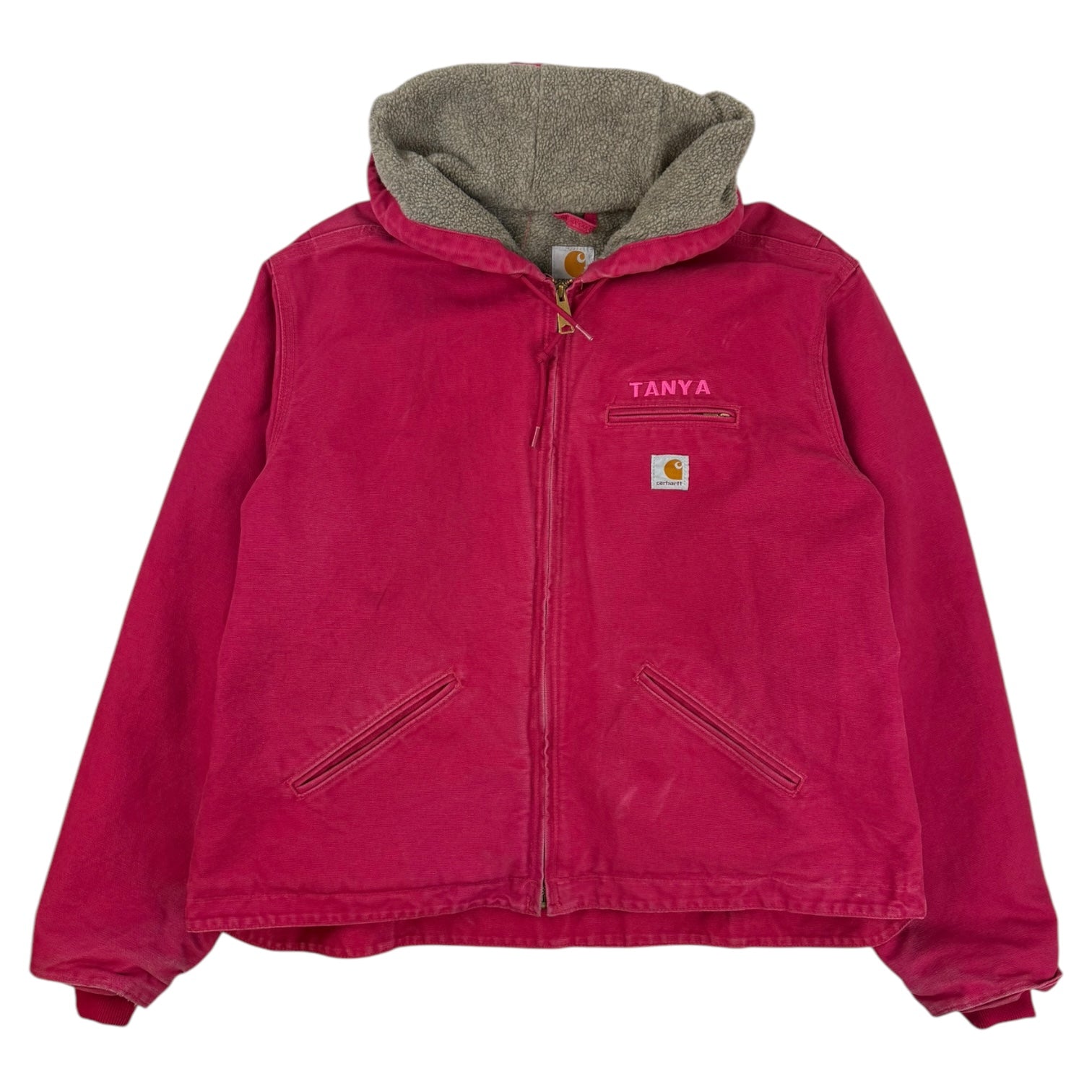 Vintage Women’s Carhartt Hooded Sherpa Lined Jacket Pink