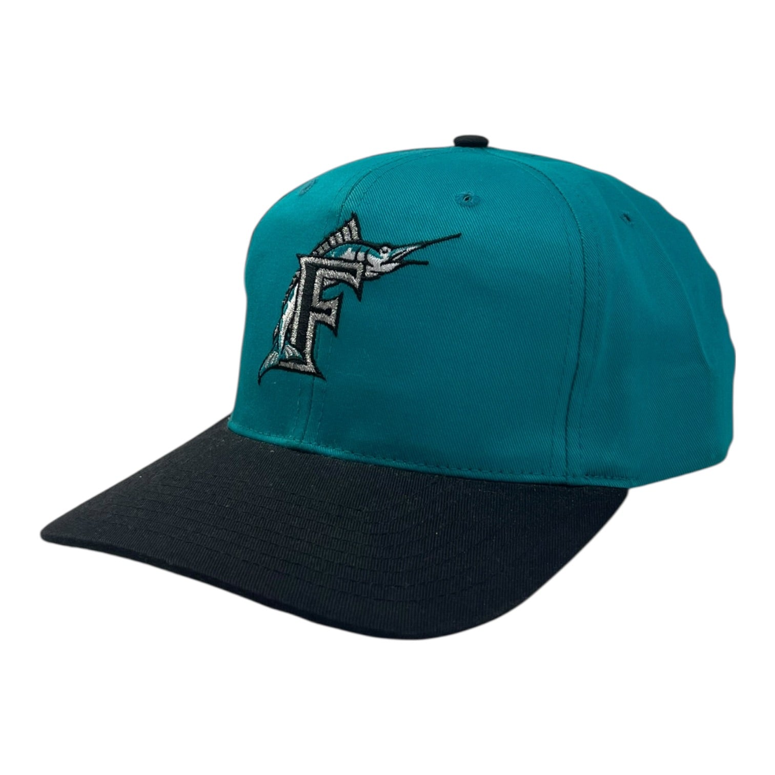 Vintage Florida Marlins Snap Back Hat Dark Teal