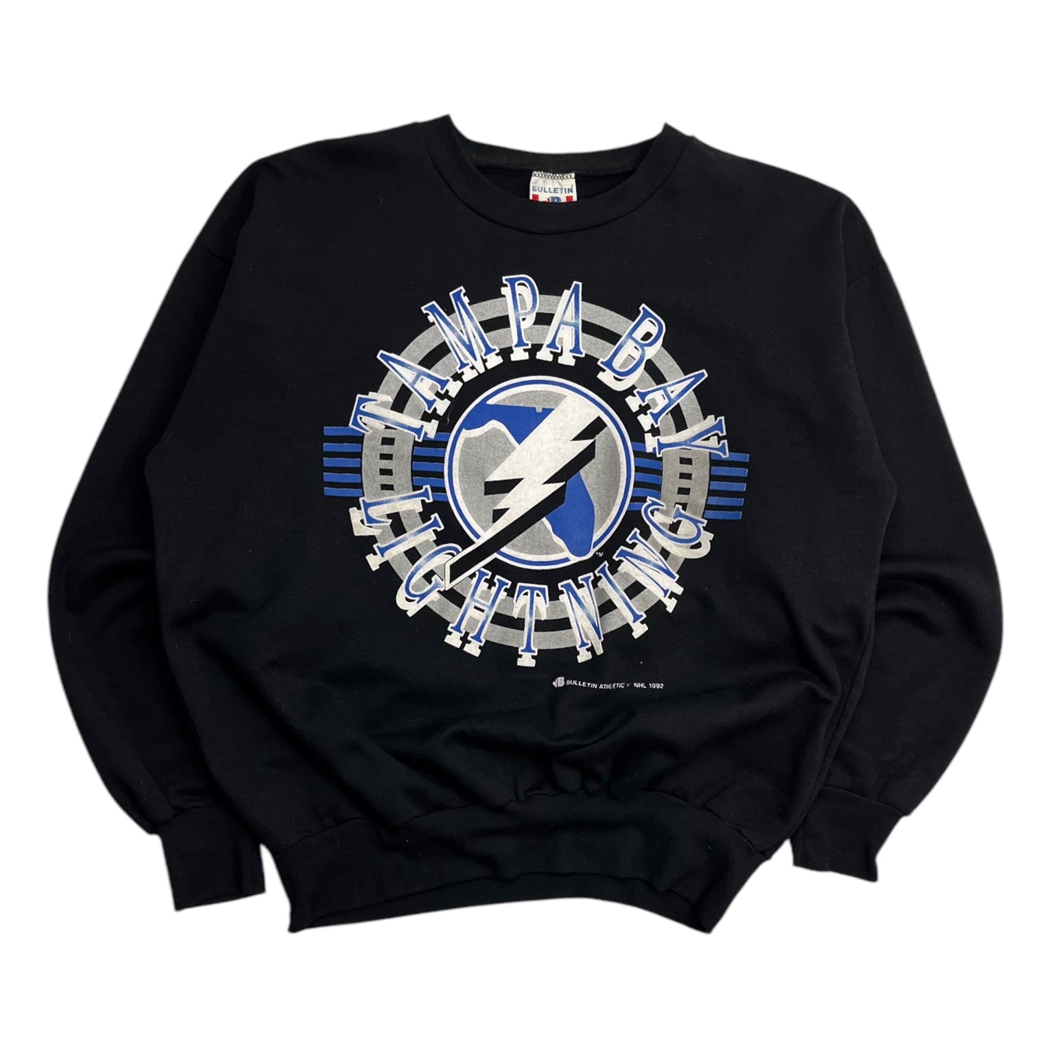 1992 Tampa Bay Lightning Bolt Logo Crew Neck