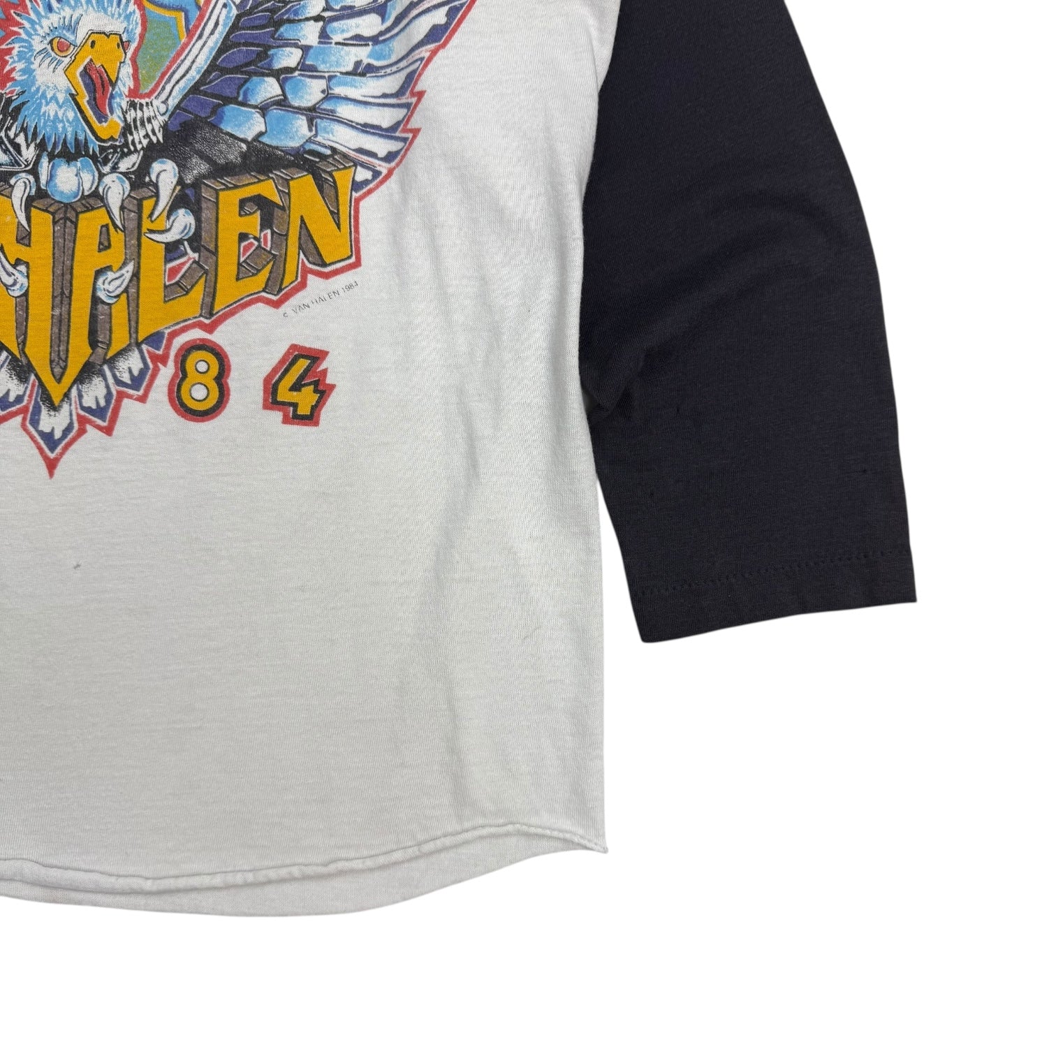 1984 Van Halen Tour Of The World Raglan Tee White/Black