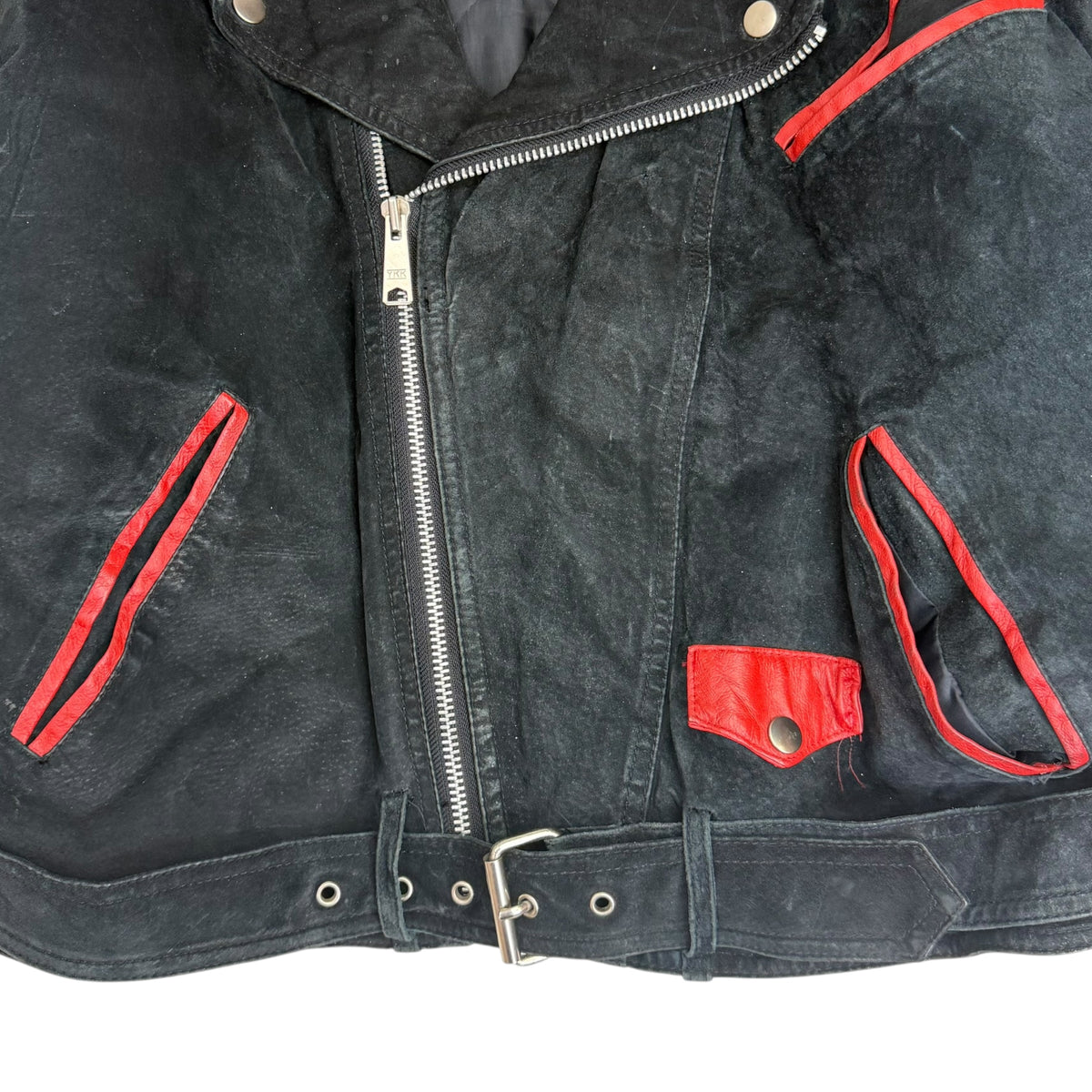 Vintage Pelle Cuir Canada Flag Rider Jacket Black