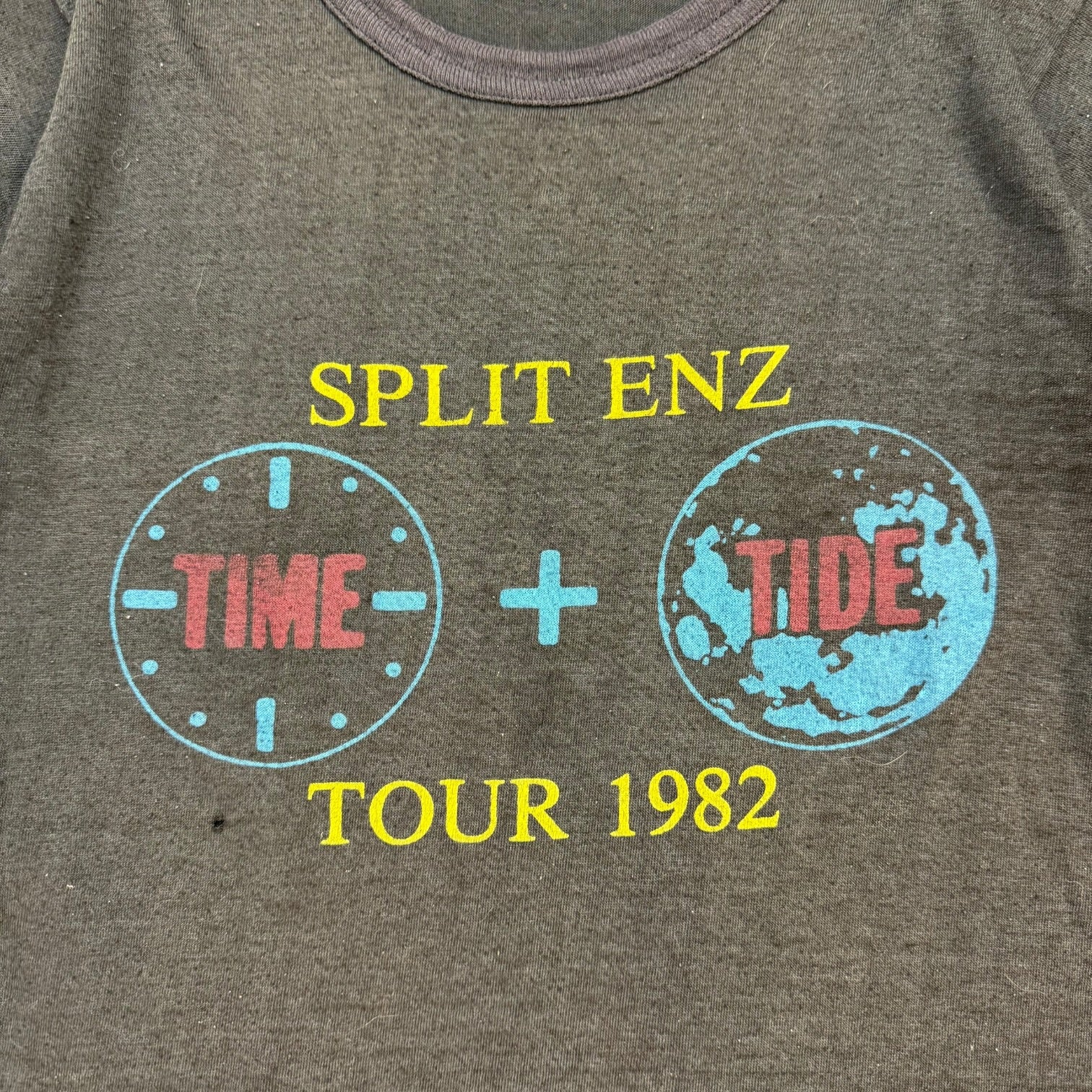 1982 Split Enz Tour ‘Frenz Of The Enz’ Ringer Tee Black