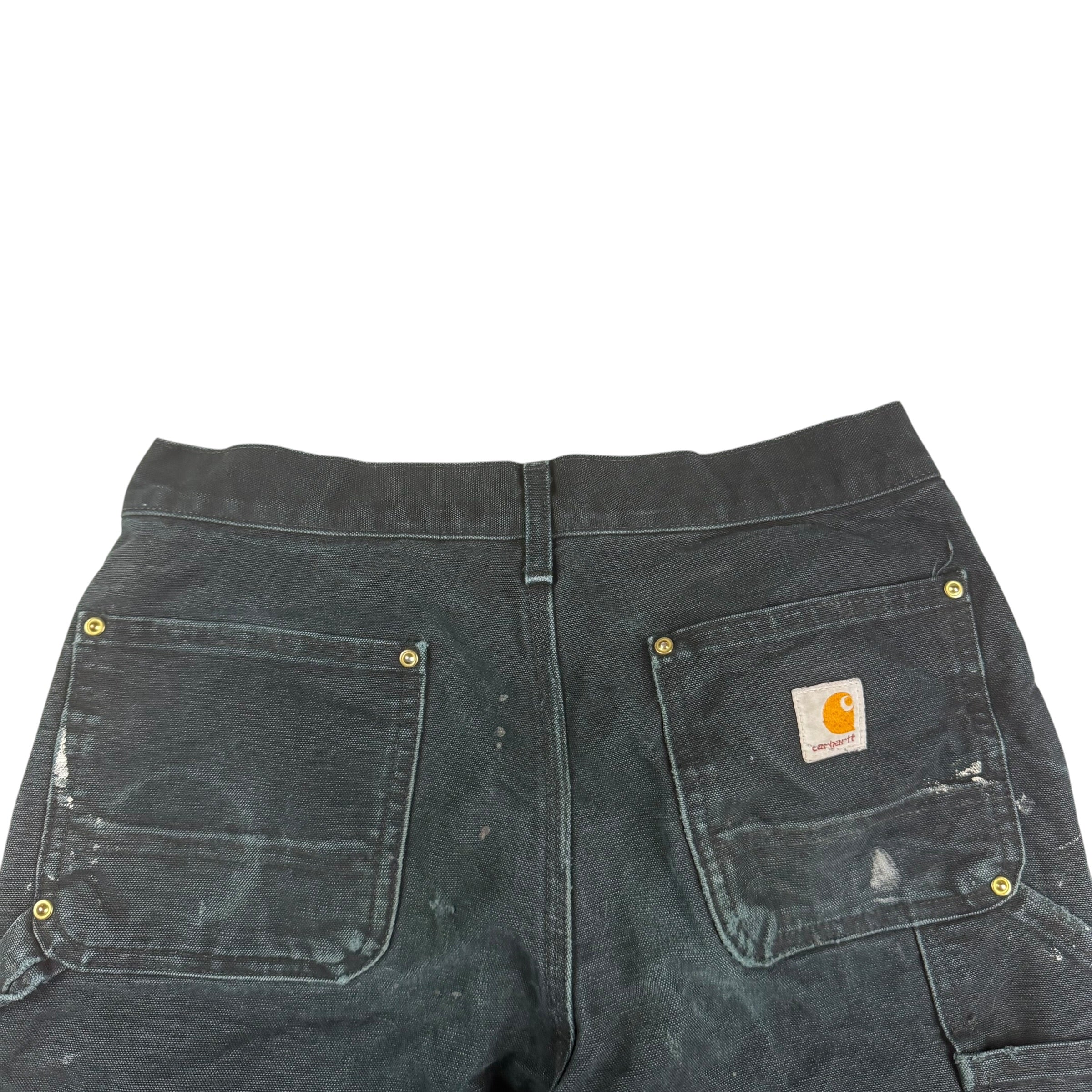 Vintage Carhartt Double Knee Paint Splattered Pants Black