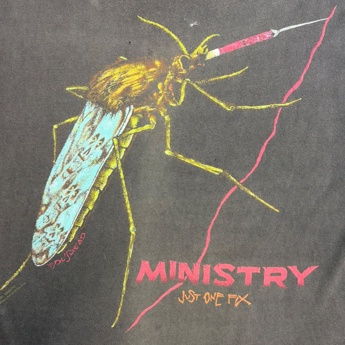 Vintage 1992 Ministry "Just One Fix" T-Shirt Dark Grey