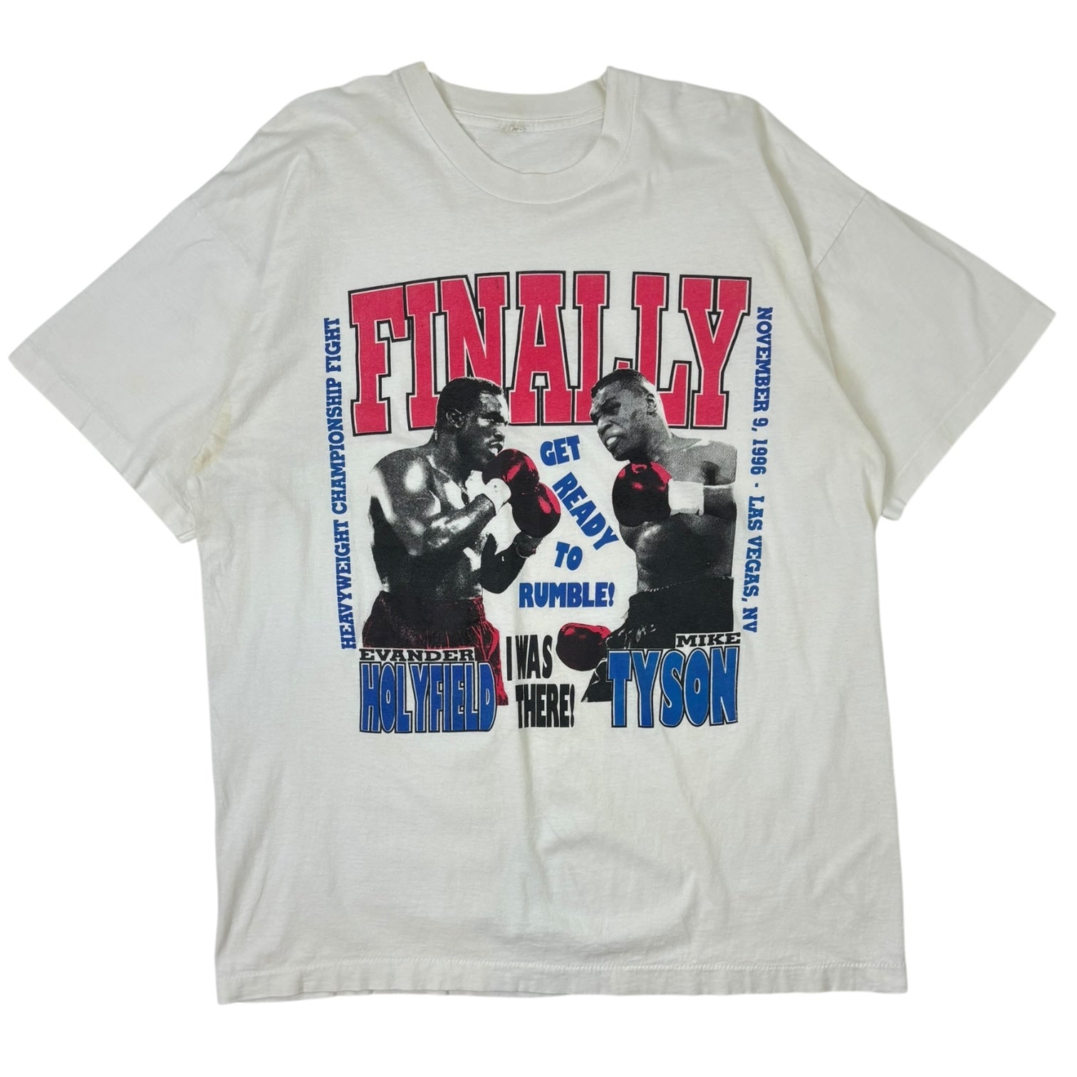 Vintage 1996 Holyfield Vs. Tyson Heavyweight Champion Fight T-Shirt White