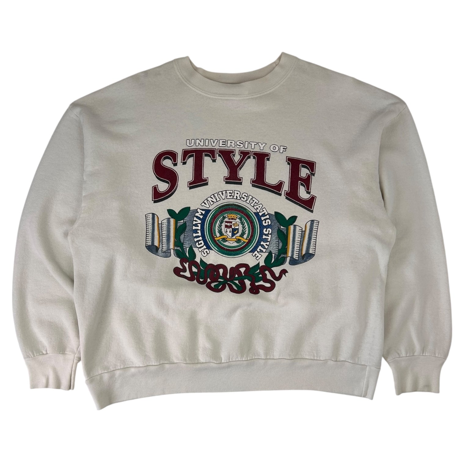 Vintage University Of Style Collegiate Crewneck White
